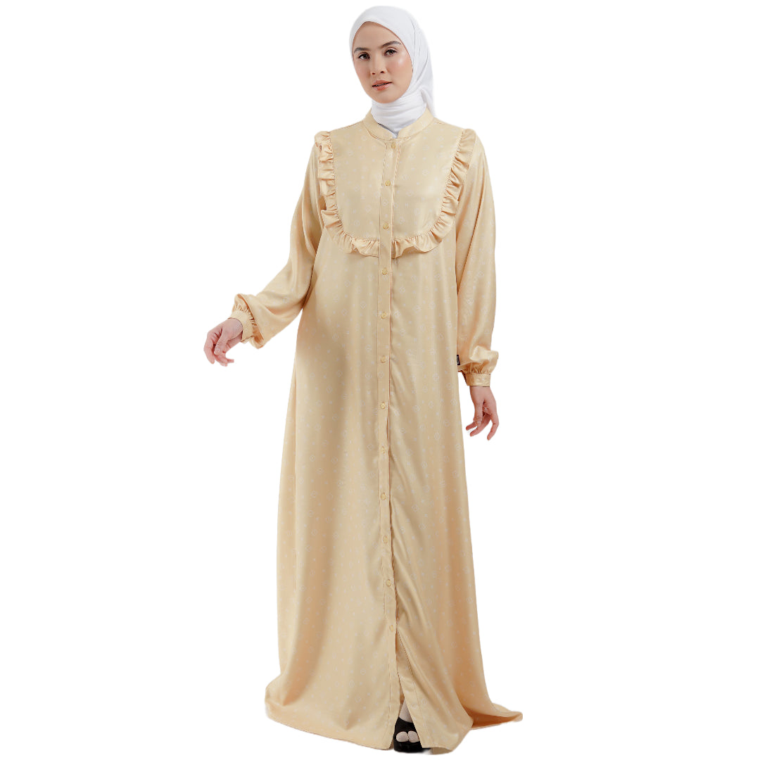 Gamis Frills L Kawung - Kuning