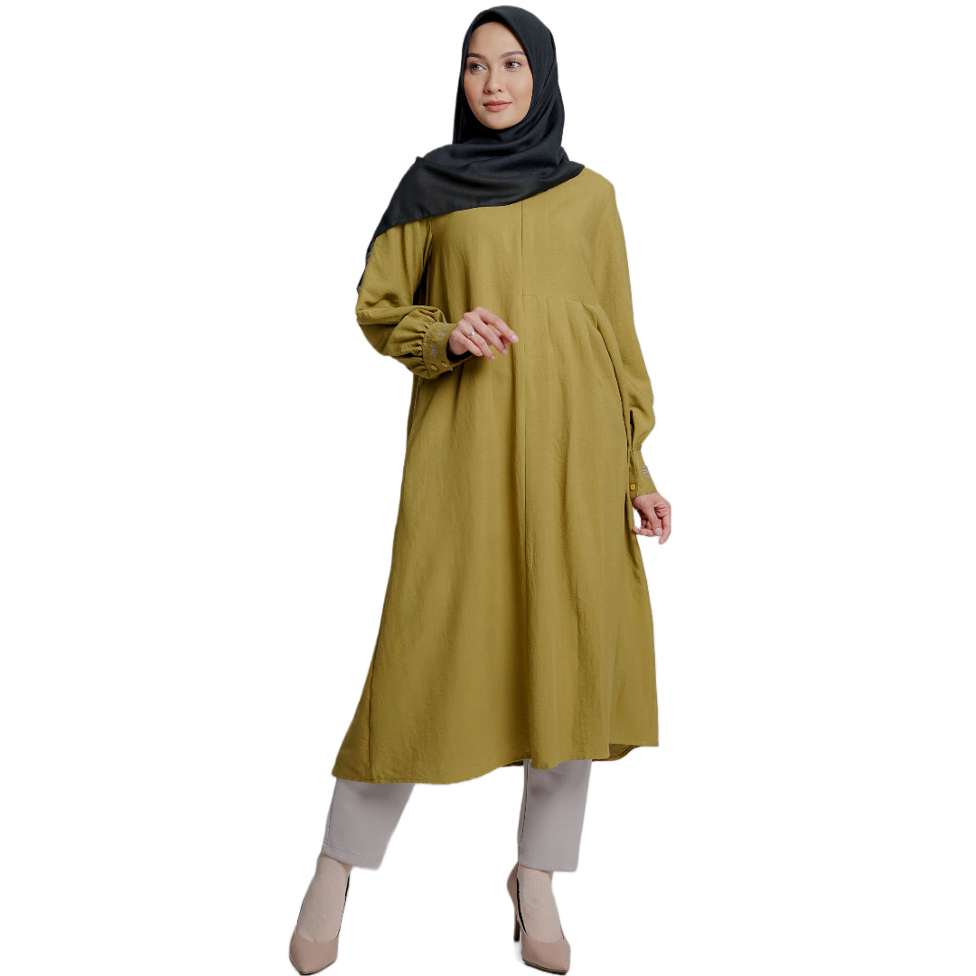 Elzatta Pleaty Midi Dress Series Airflow - Lime