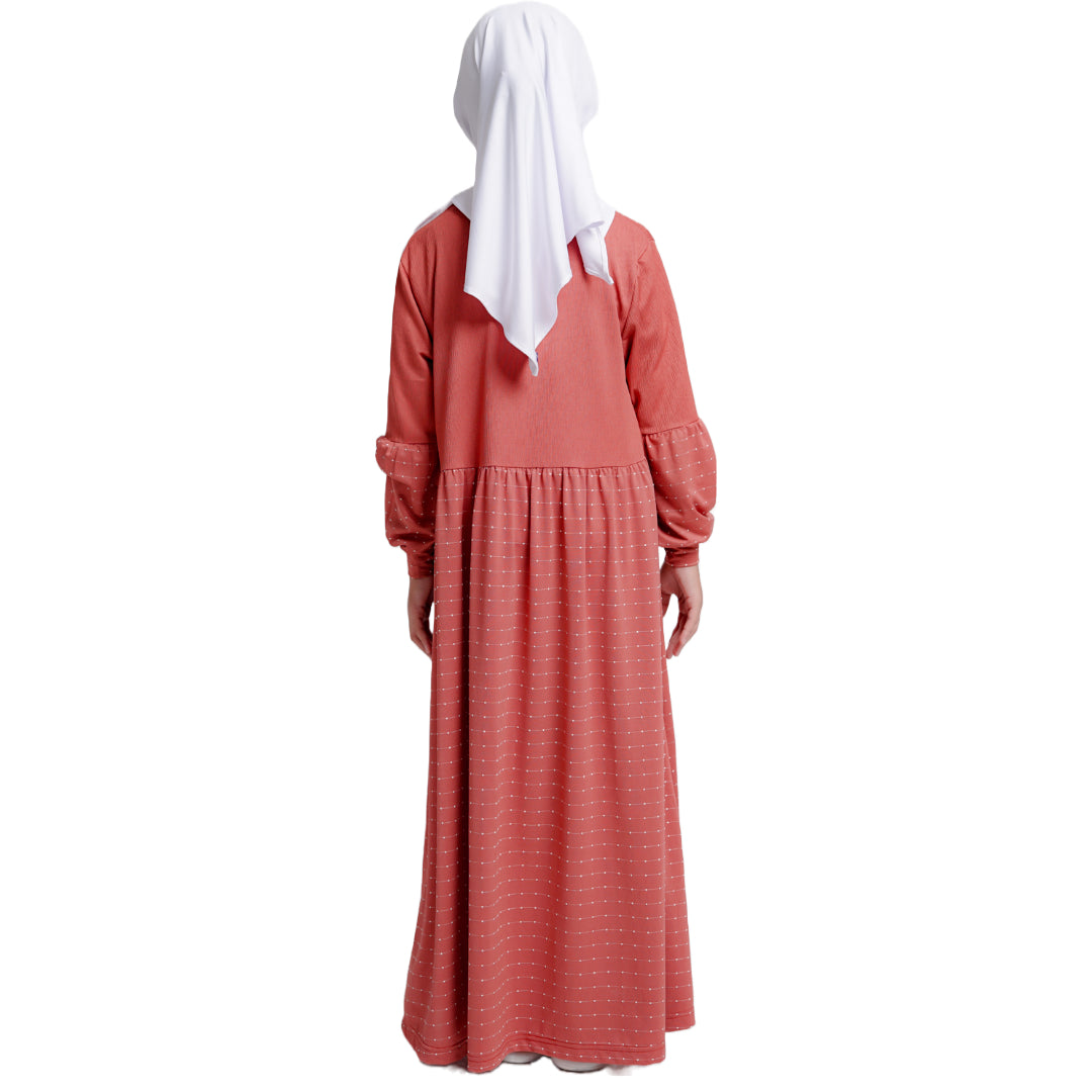 Gamis Anak Ganara Polka - Teracotta