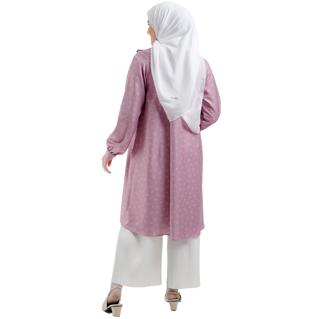 Elzatta Tunik Frills L Kawung - Ungu