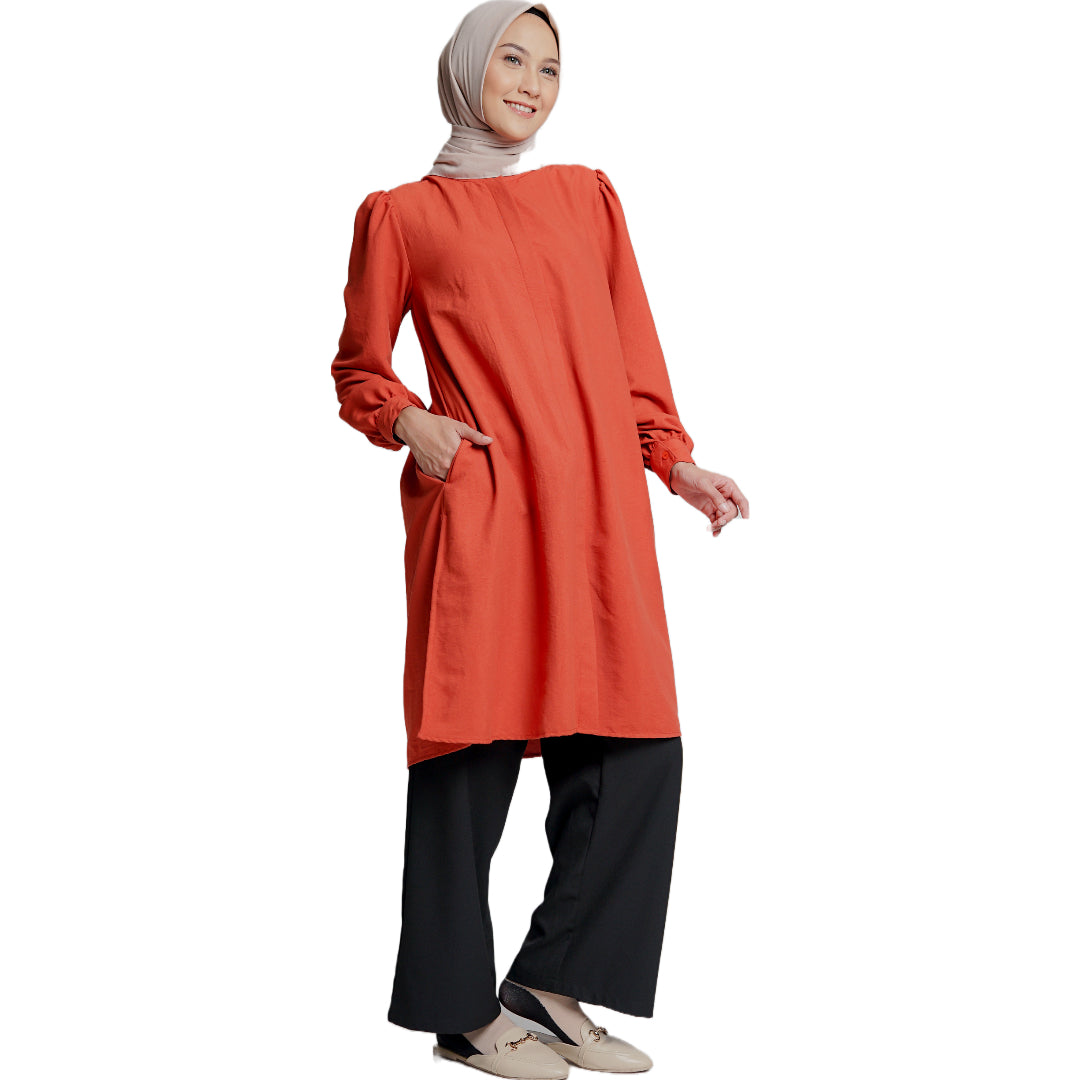 Elzatta Peasant Tunic Airflow -Teracotta