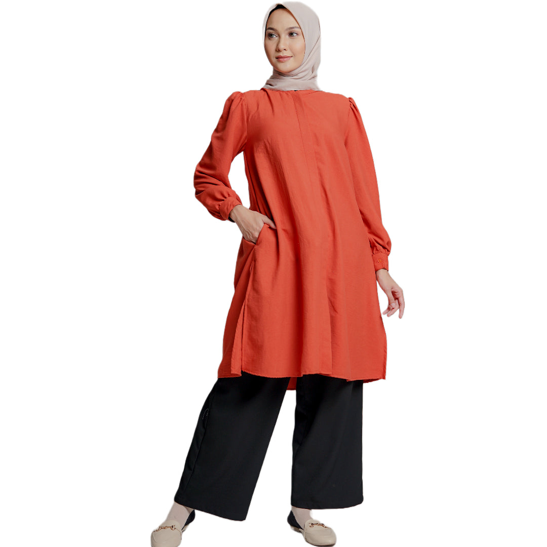 Elzatta Peasant Tunic Airflow -Teracotta