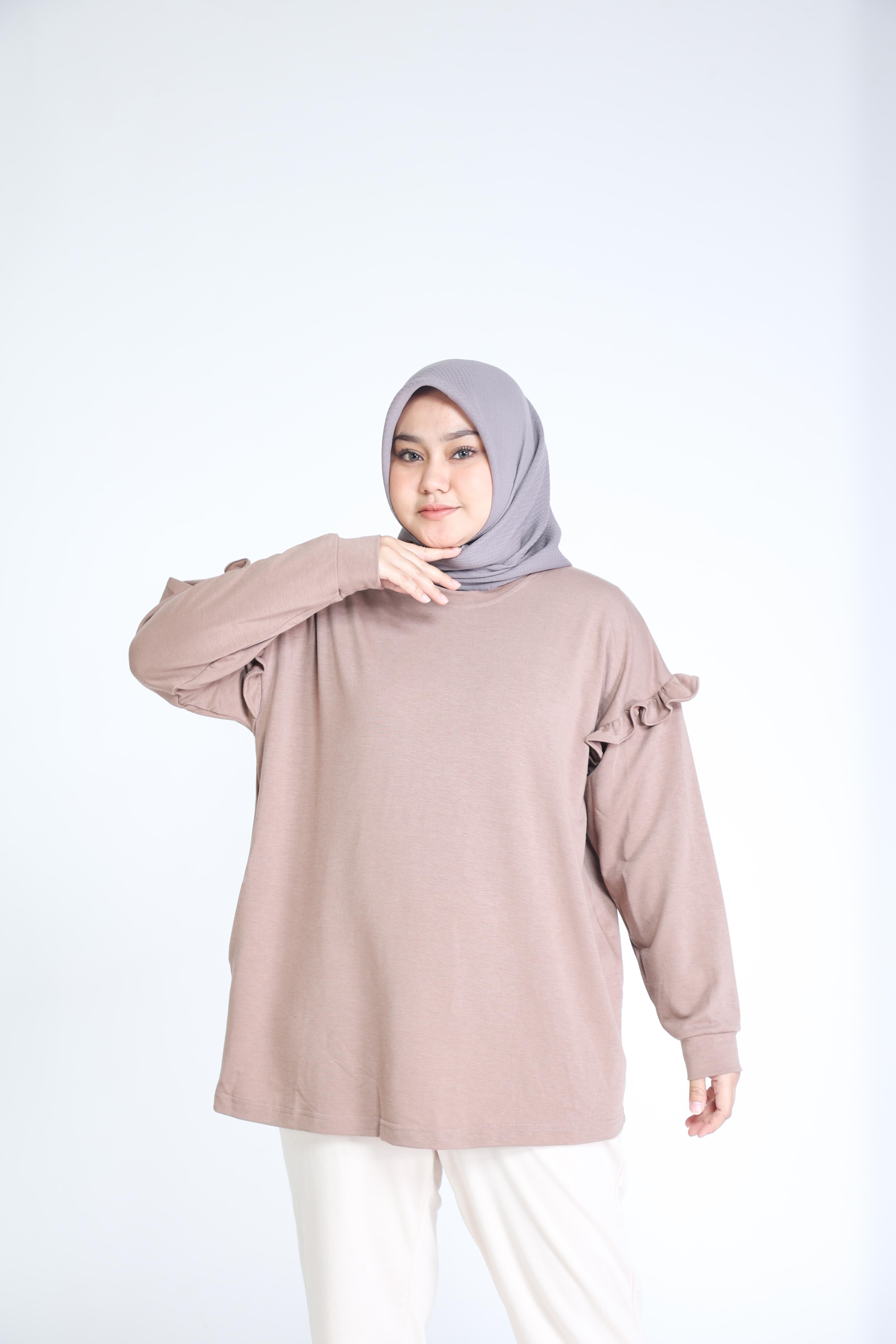 Elzatta Tunic Frills Terry - Khaky