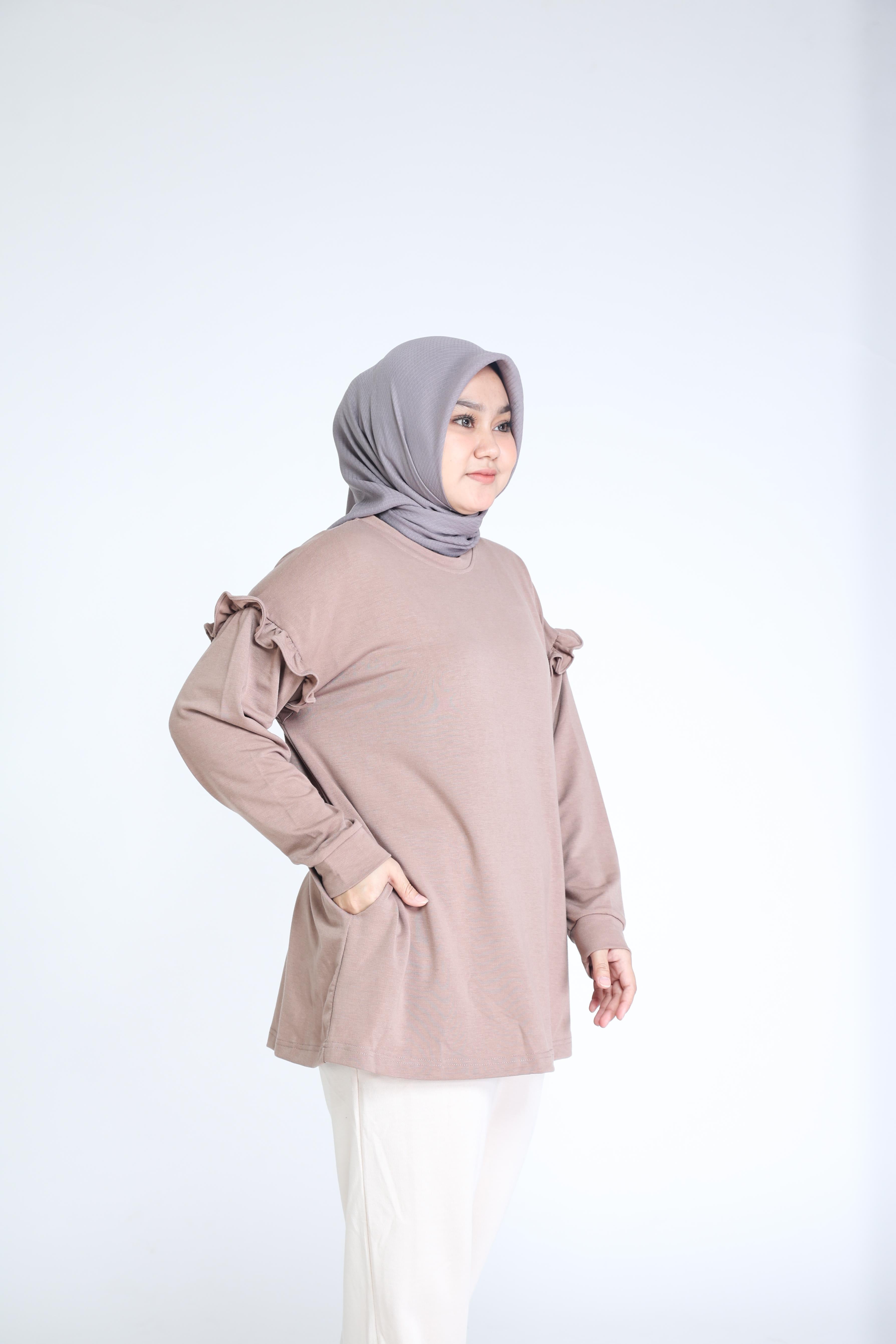 Elzatta Tunic Frills Terry - Khaky