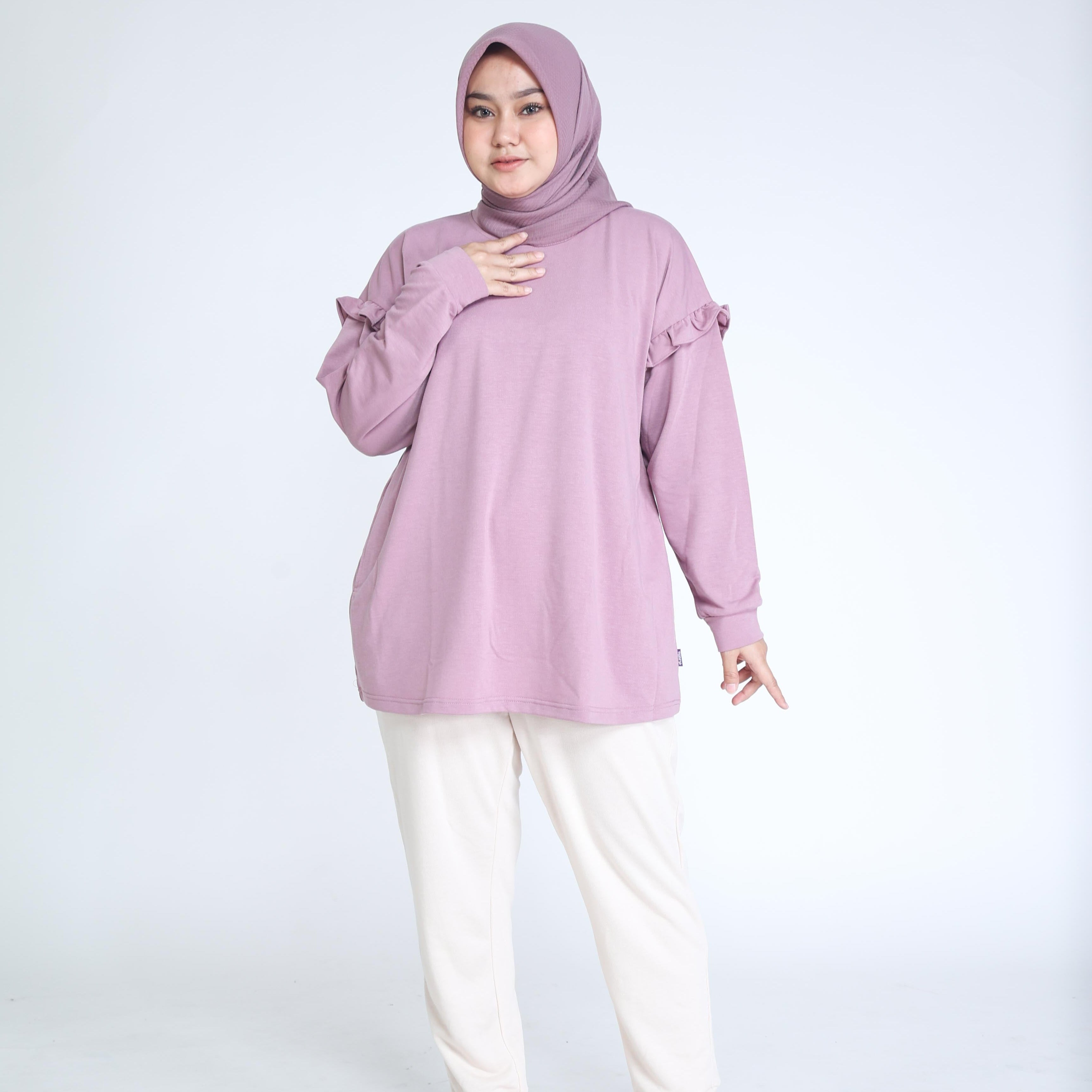 Elzatta Tunic Frills Terry  - lylac