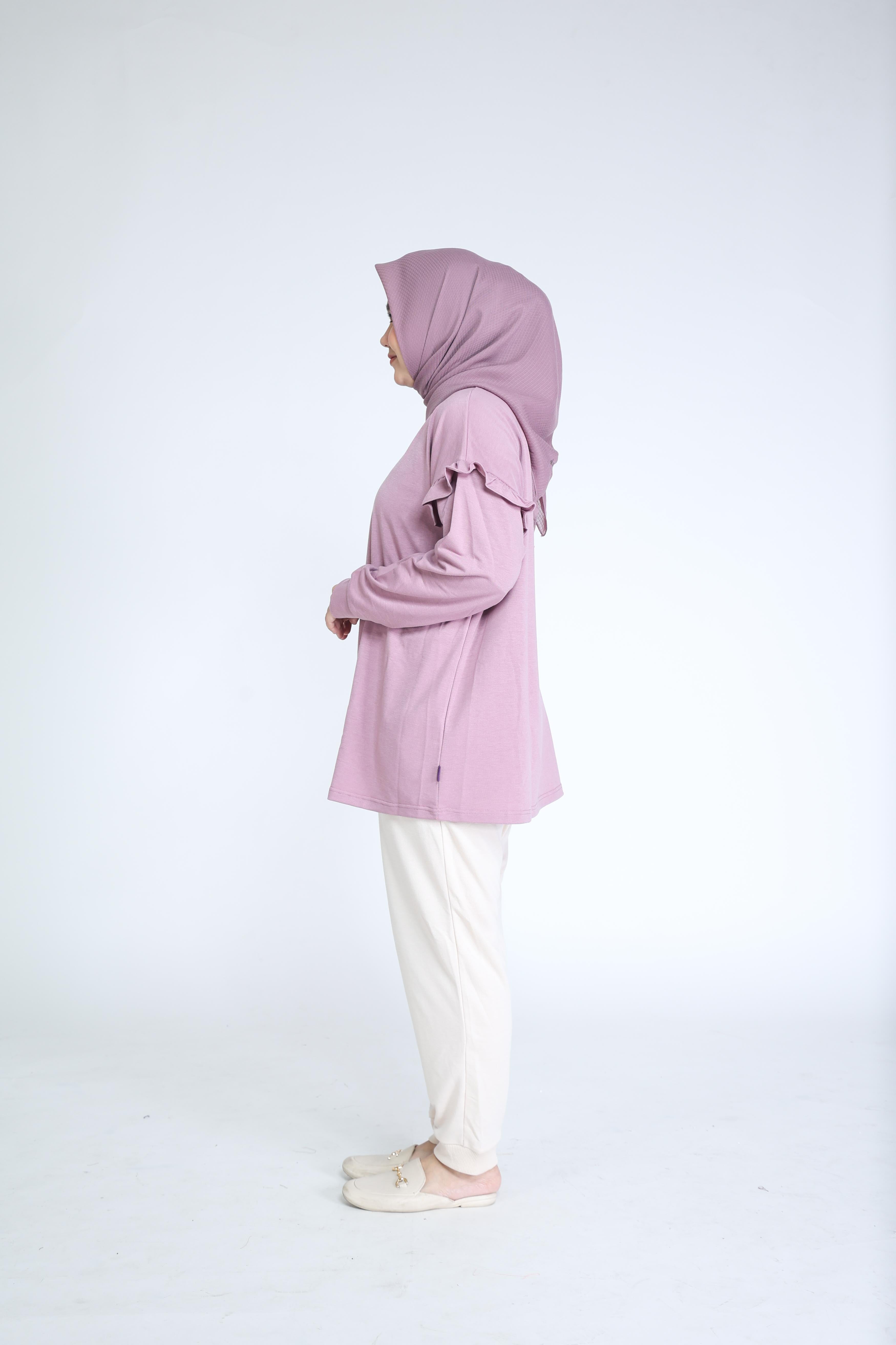 Elzatta Tunic Frills Terry - lylac