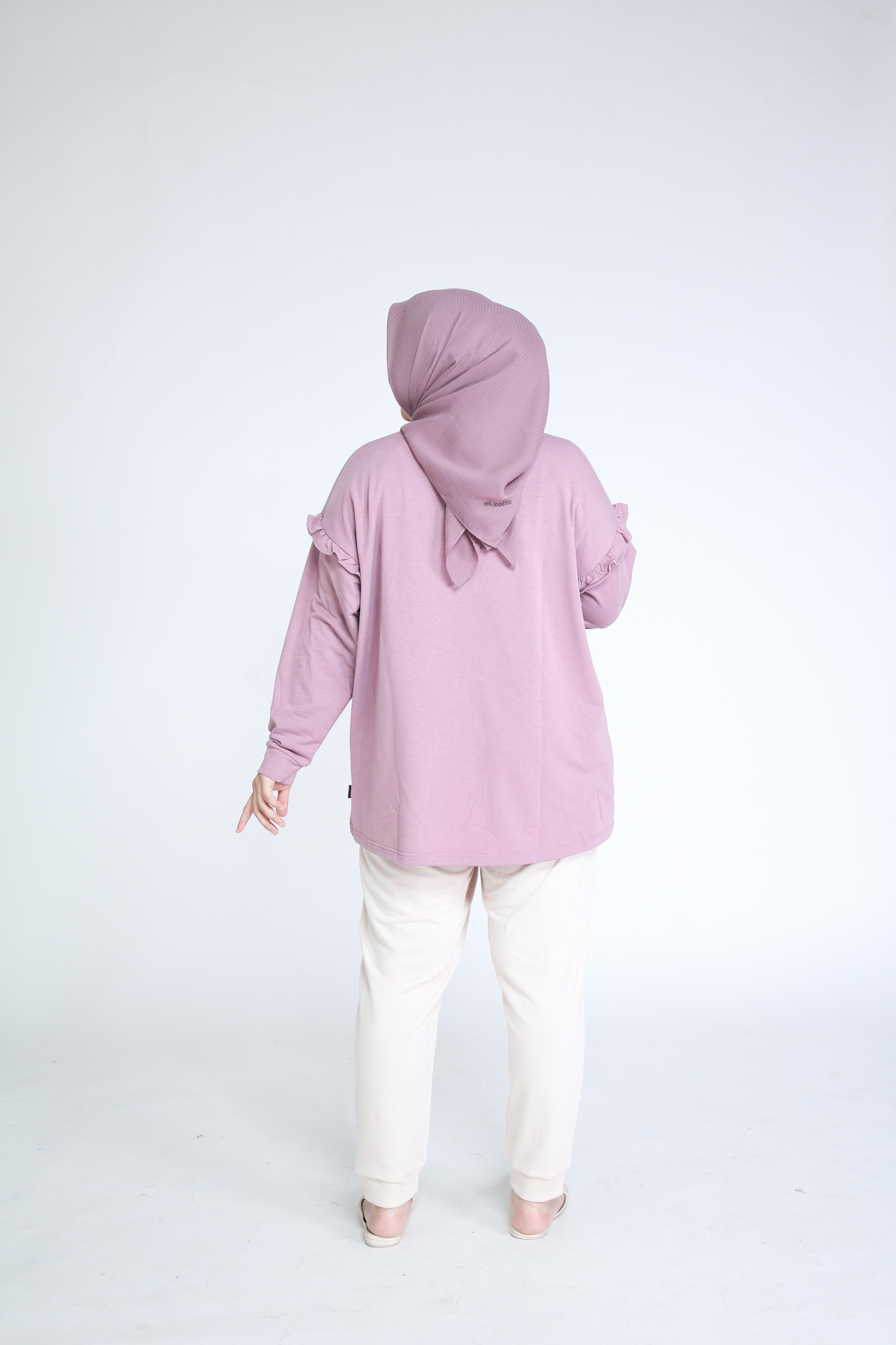 Elzatta Tunic Frills Terry - lylac