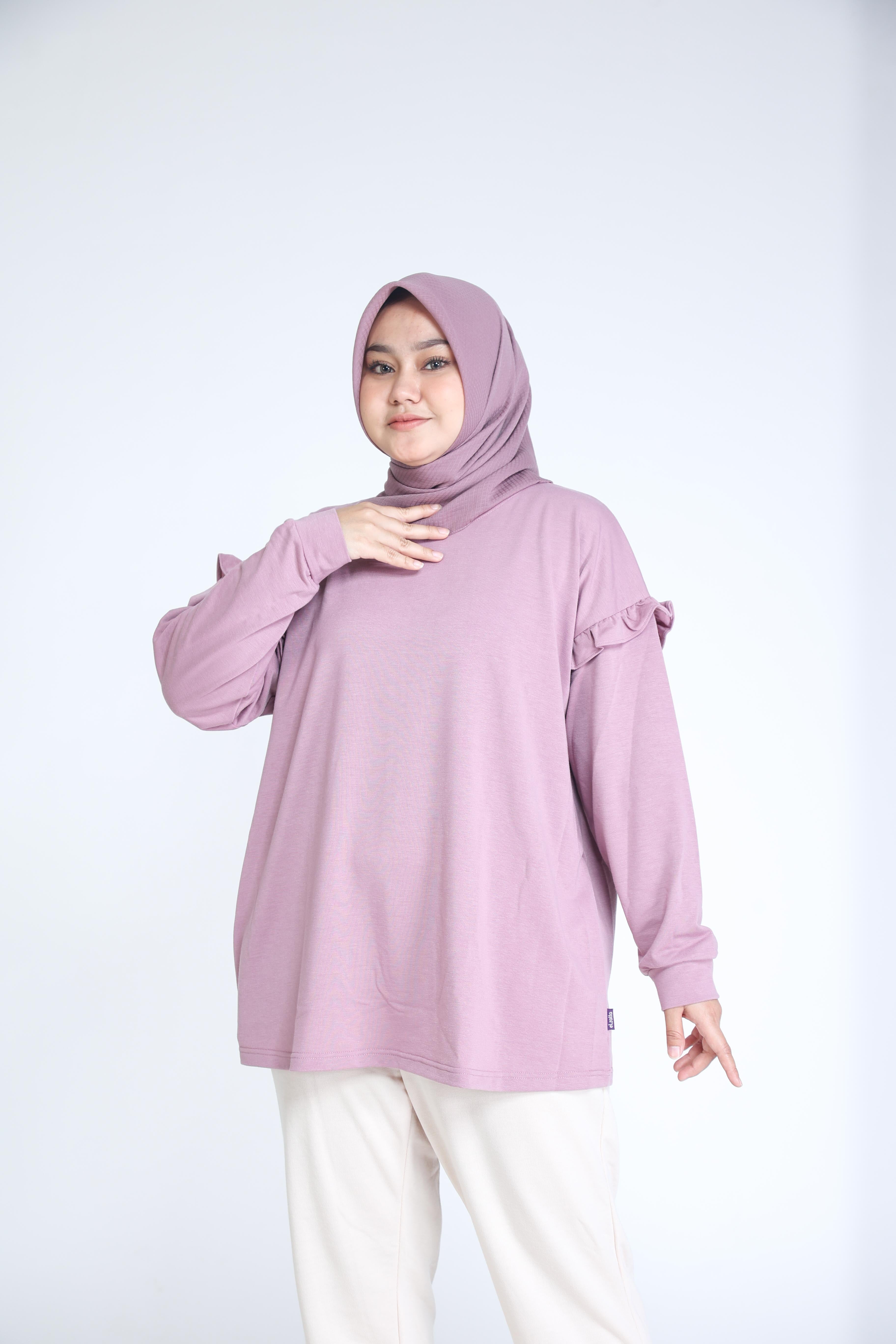 Elzatta Tunic Frills Terry - lylac