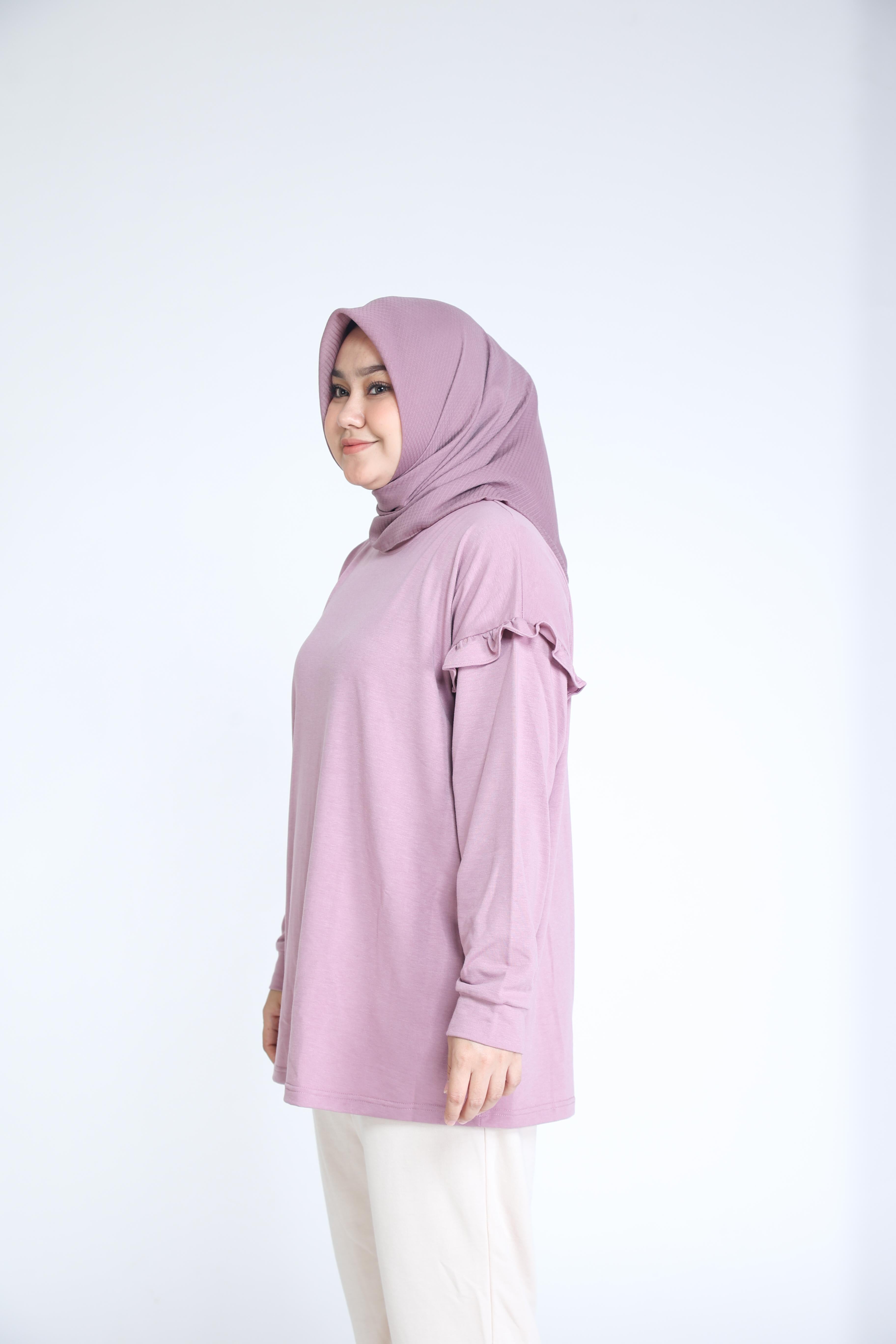 Elzatta Tunic Frills Terry - lylac