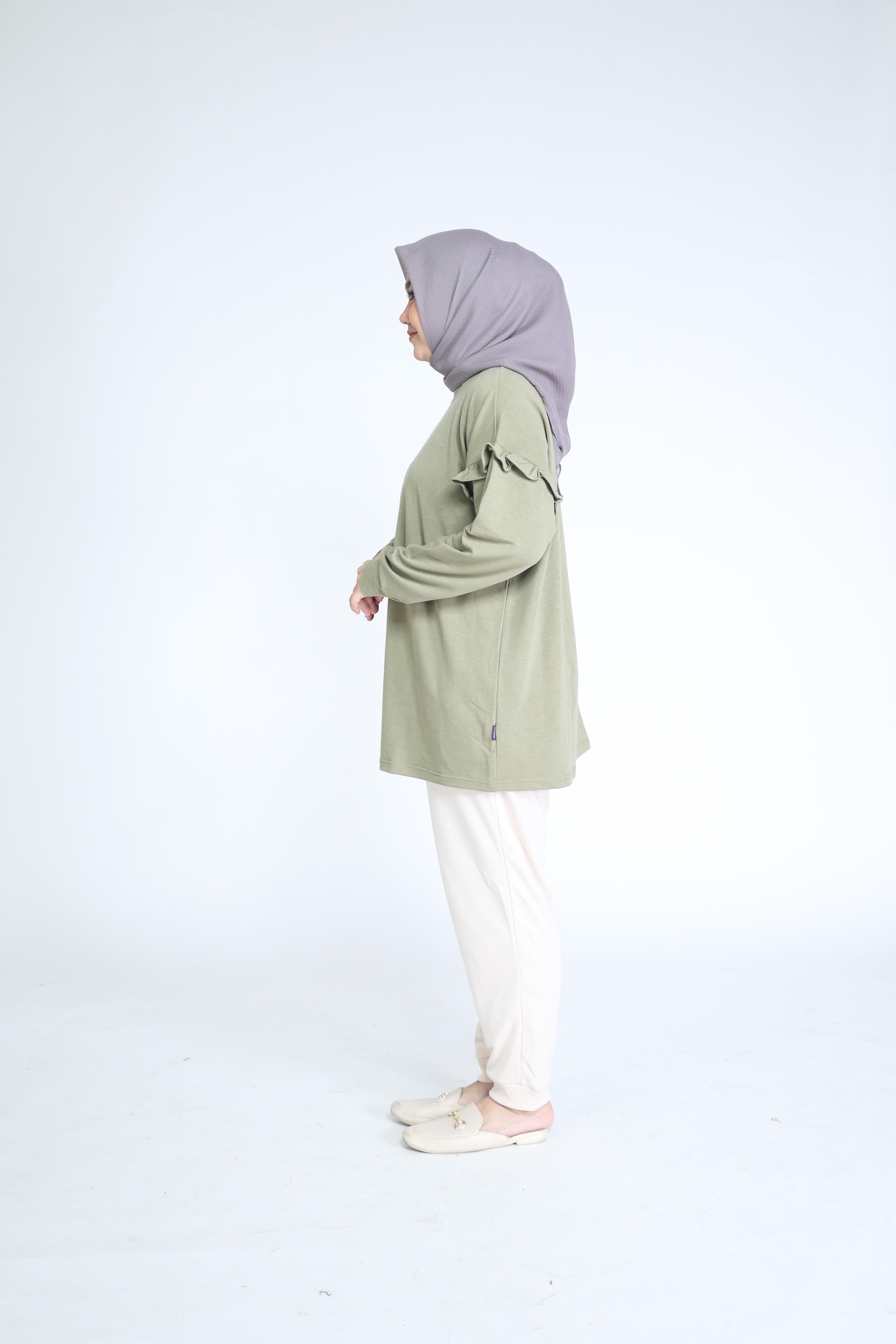 Elzatta Tunic Frills Terry - Olive