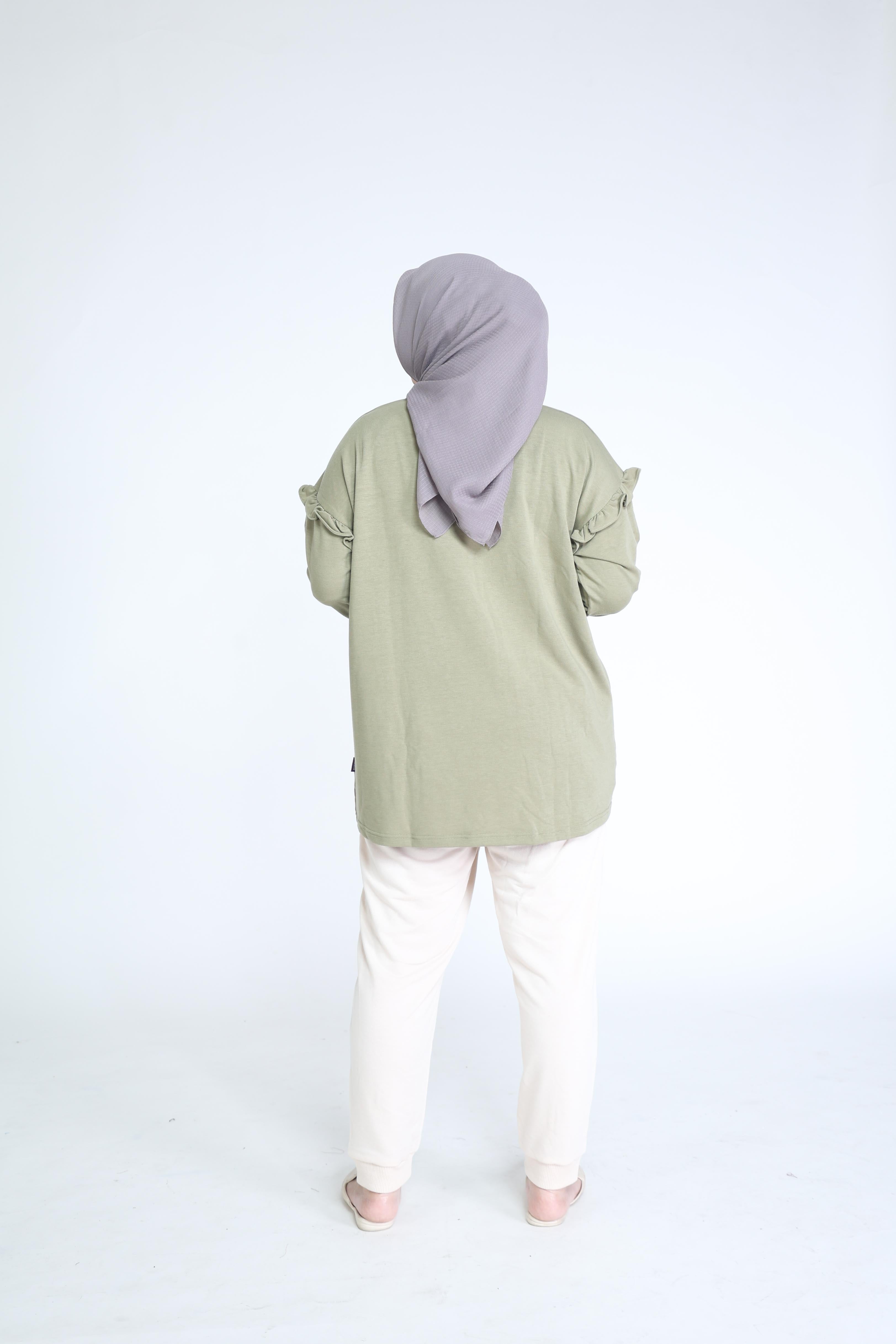 Elzatta Tunic Frills Terry - Olive