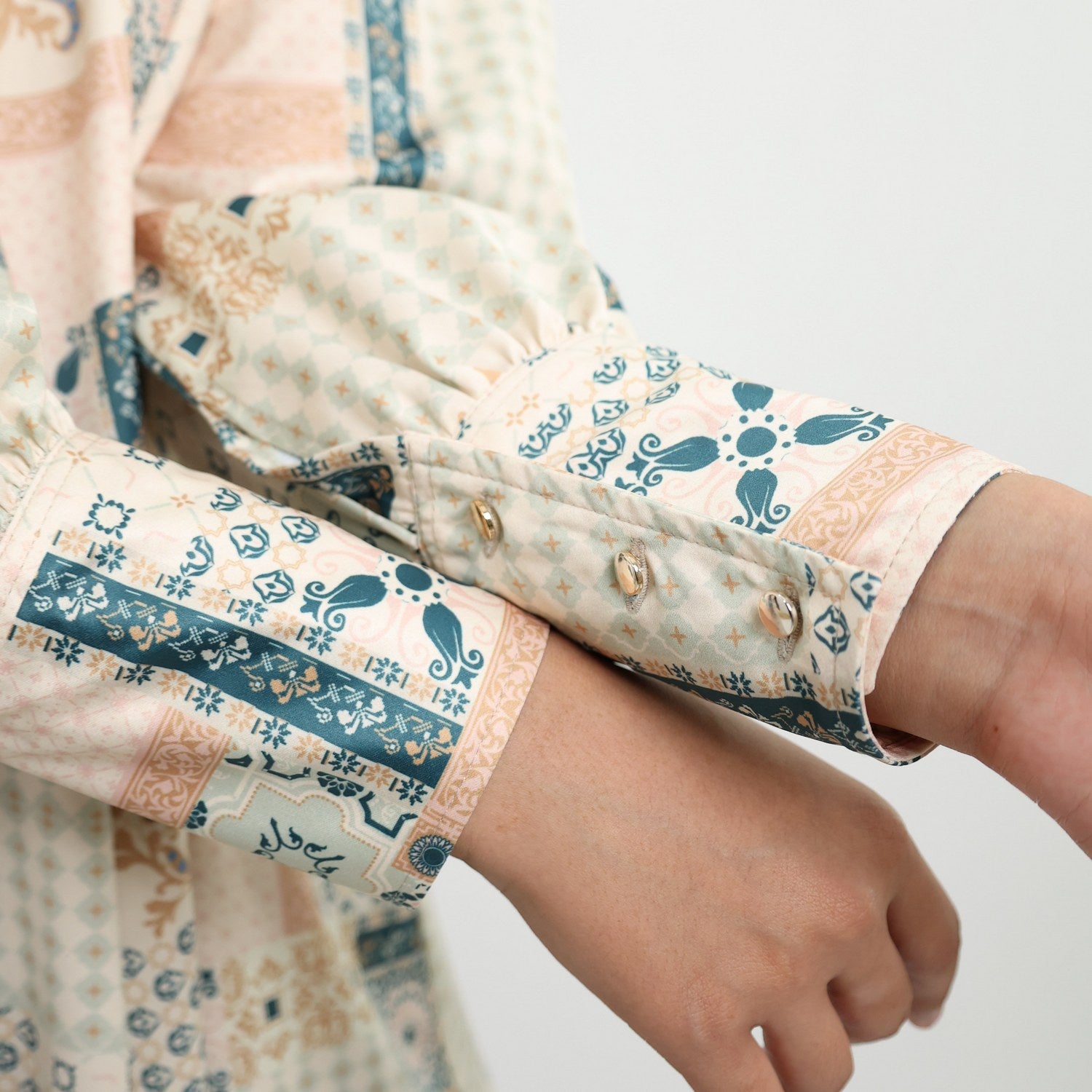 Elzatta Tunik Sarimbit Granada Patchwork - Emerald