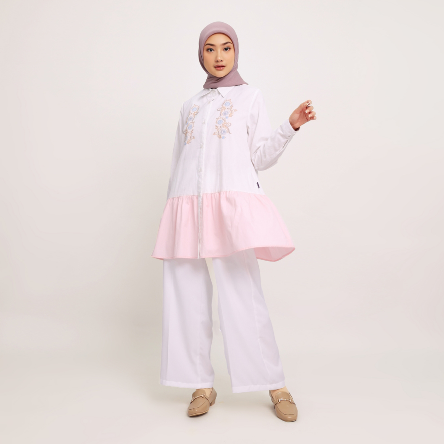 Elzatta Tunik Katun Print Mix Warna Granada - Pink