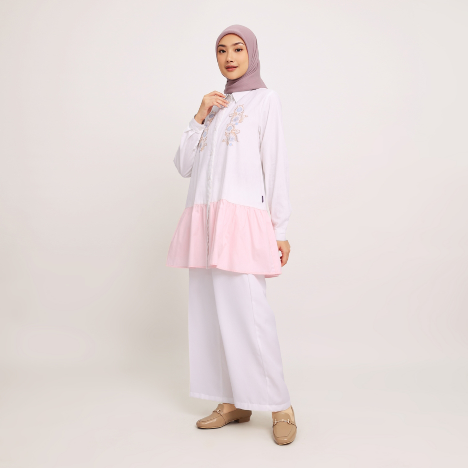 Elzatta Tunik Katun Print Mix Warna Granada - Pink