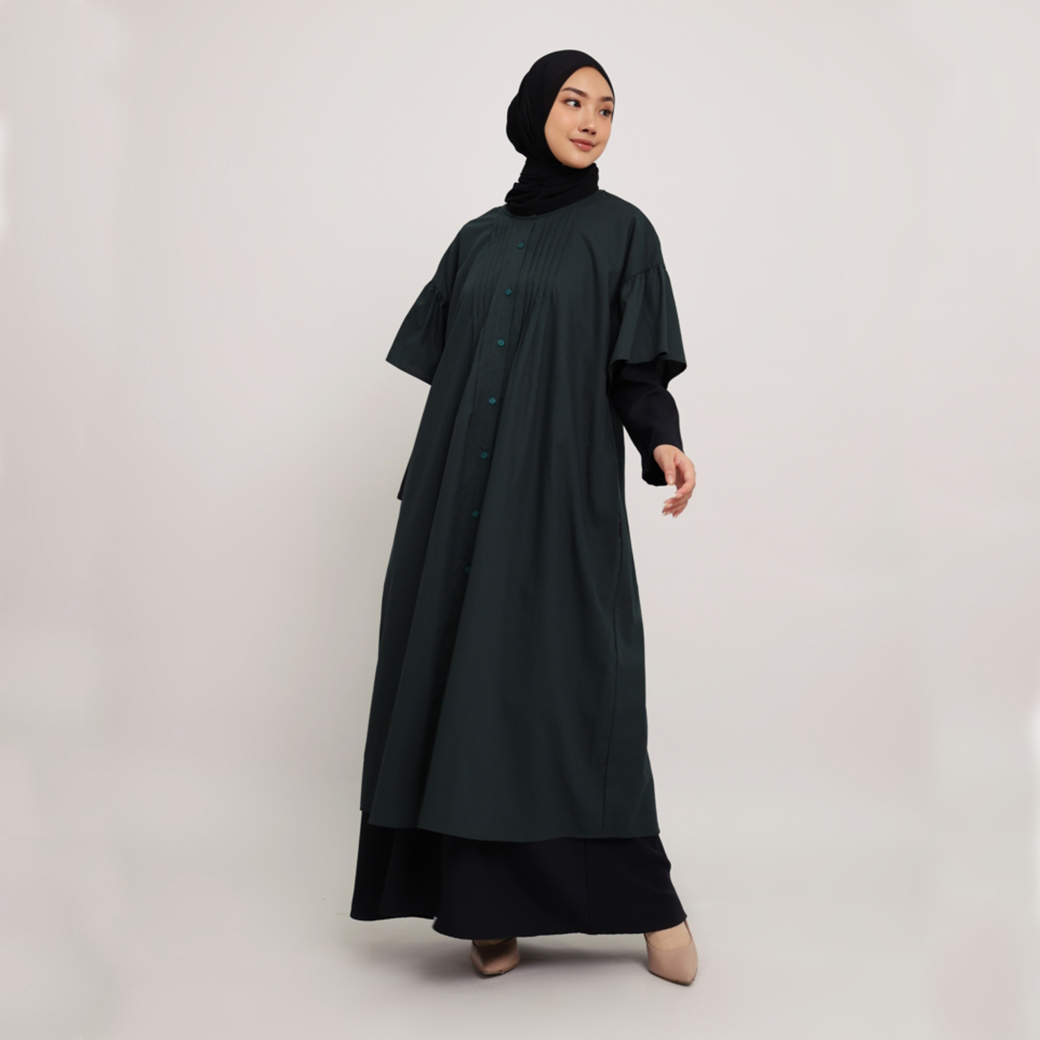 Elzatta Midi Dress Katun Granada - Emerald
