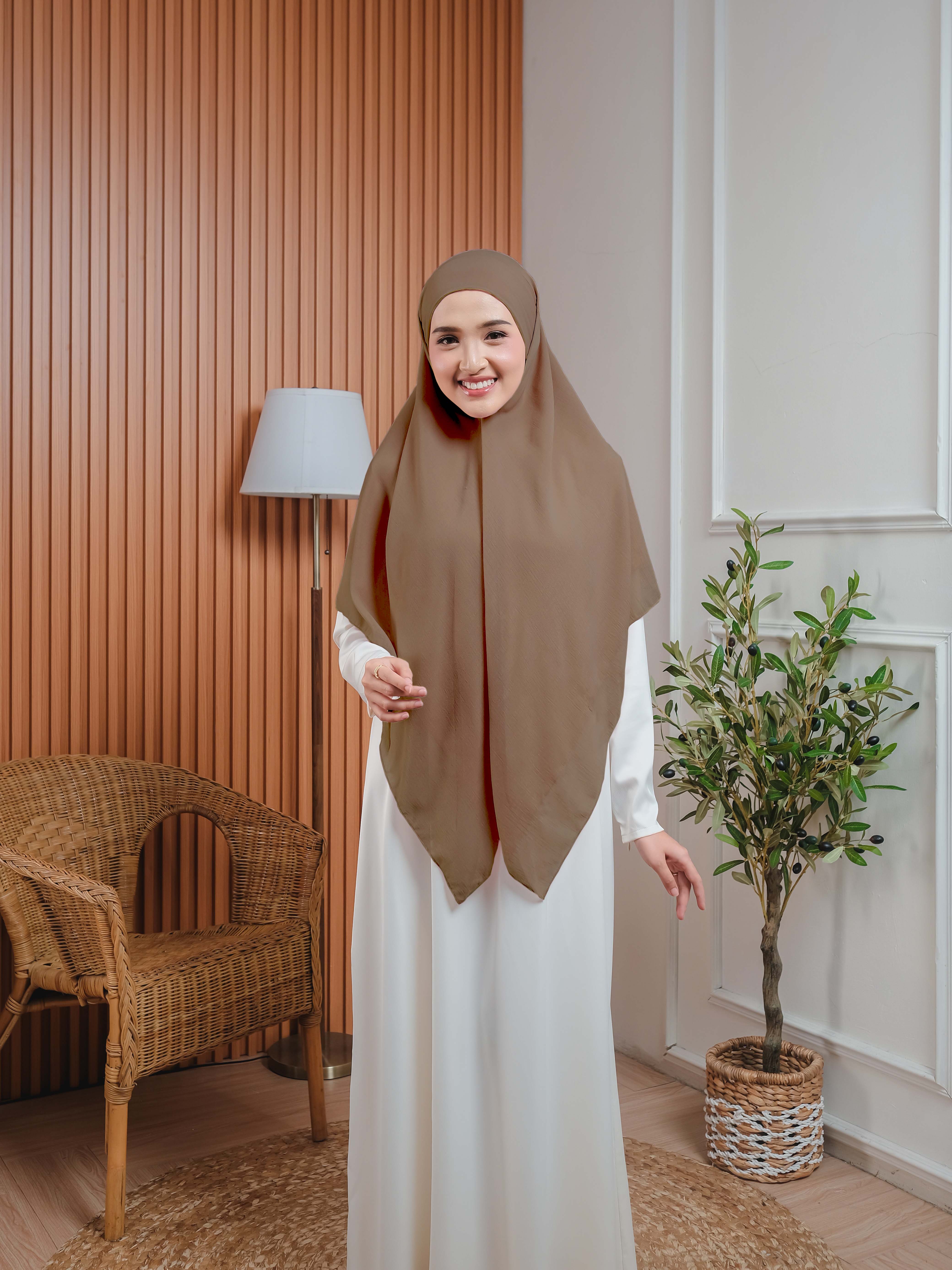 Elzatta Instan Khimar Bandana L Cocoa Brown