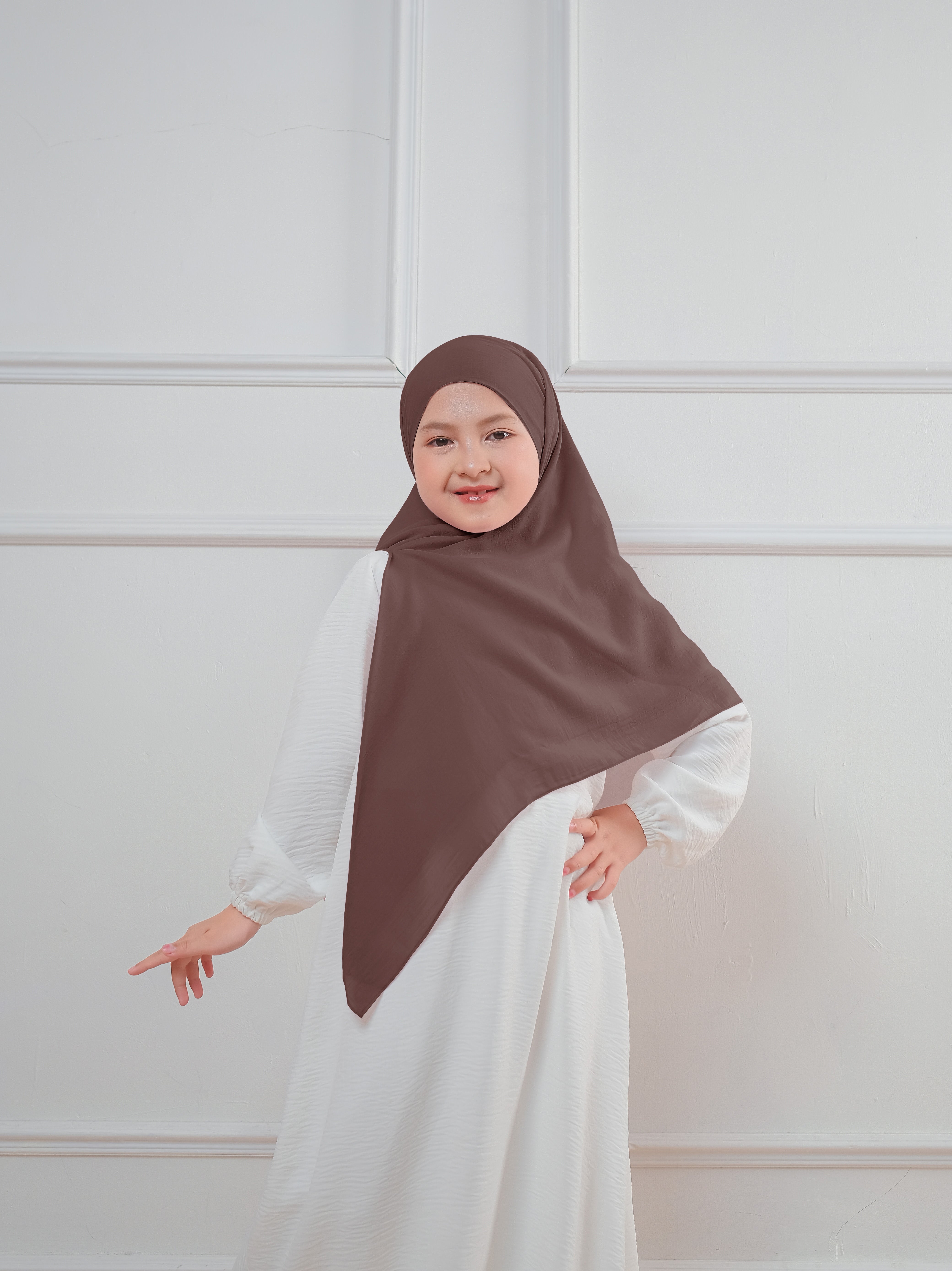 Instan Khimar Bandana Kids Coffee