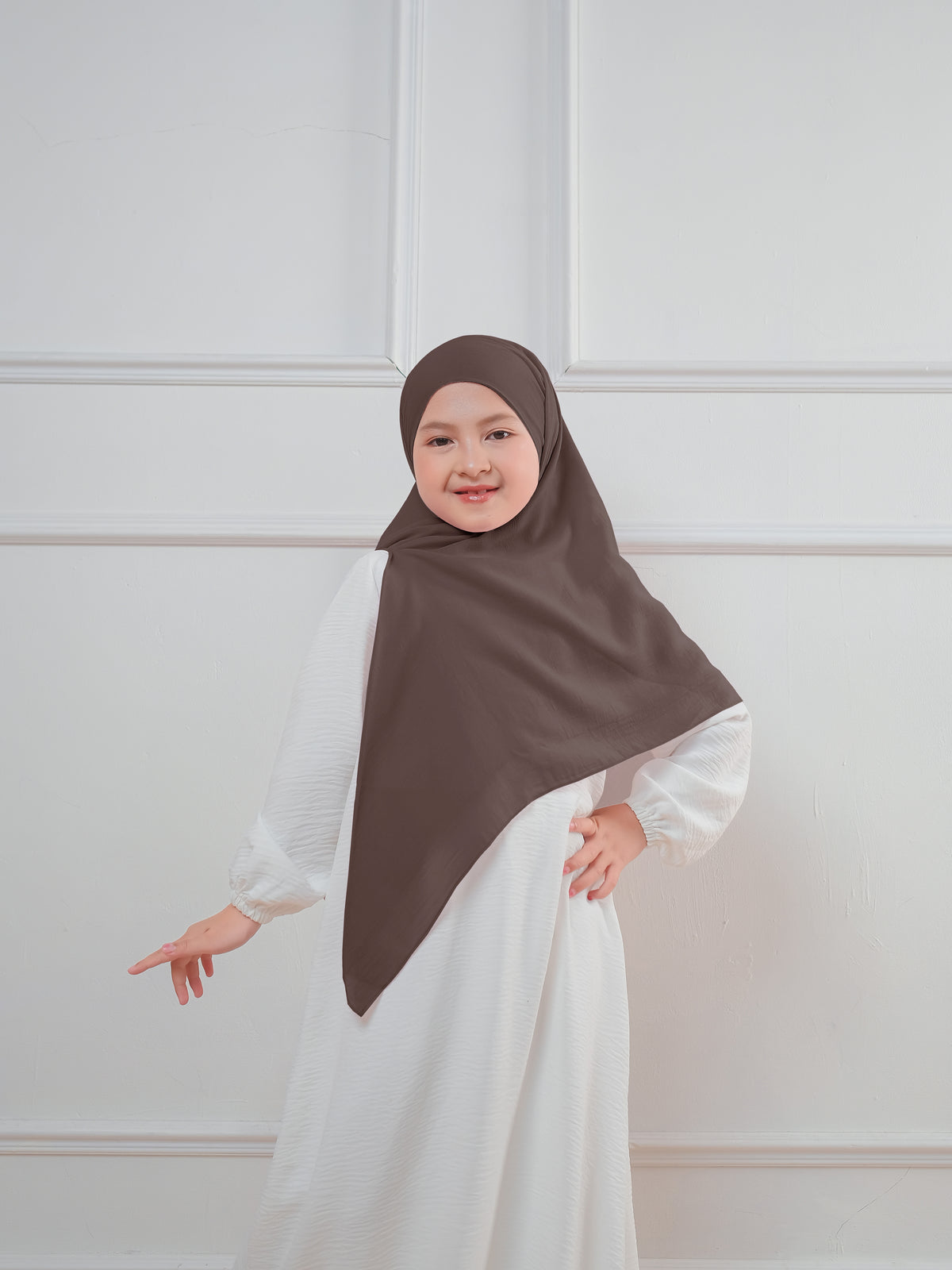Instan Khimar Bandana Kids Cokelat
