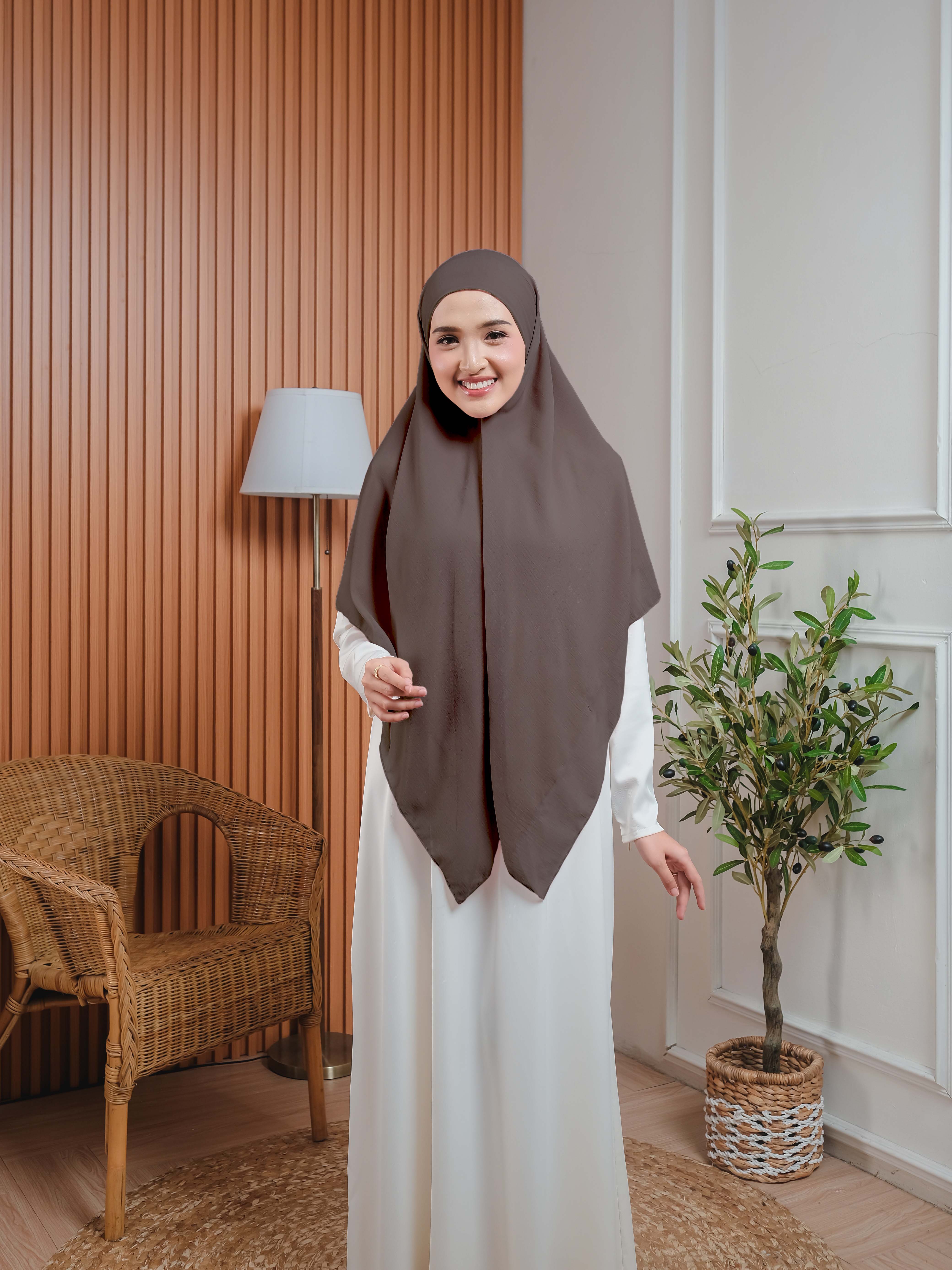 Elzatta Instan Khimar Bandana L Coklat