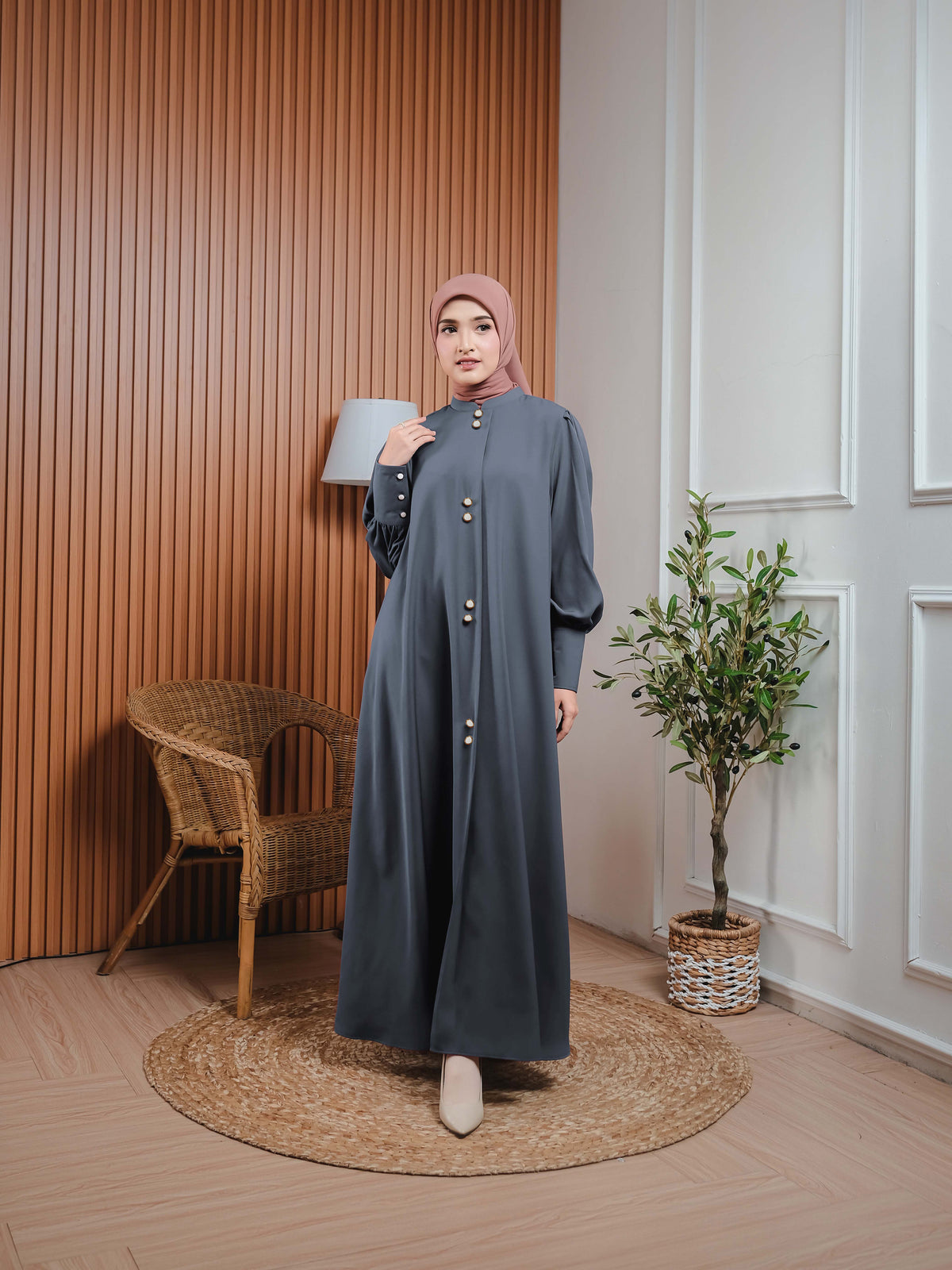 Elzatta Gamis Kancing Full A Deep Teal