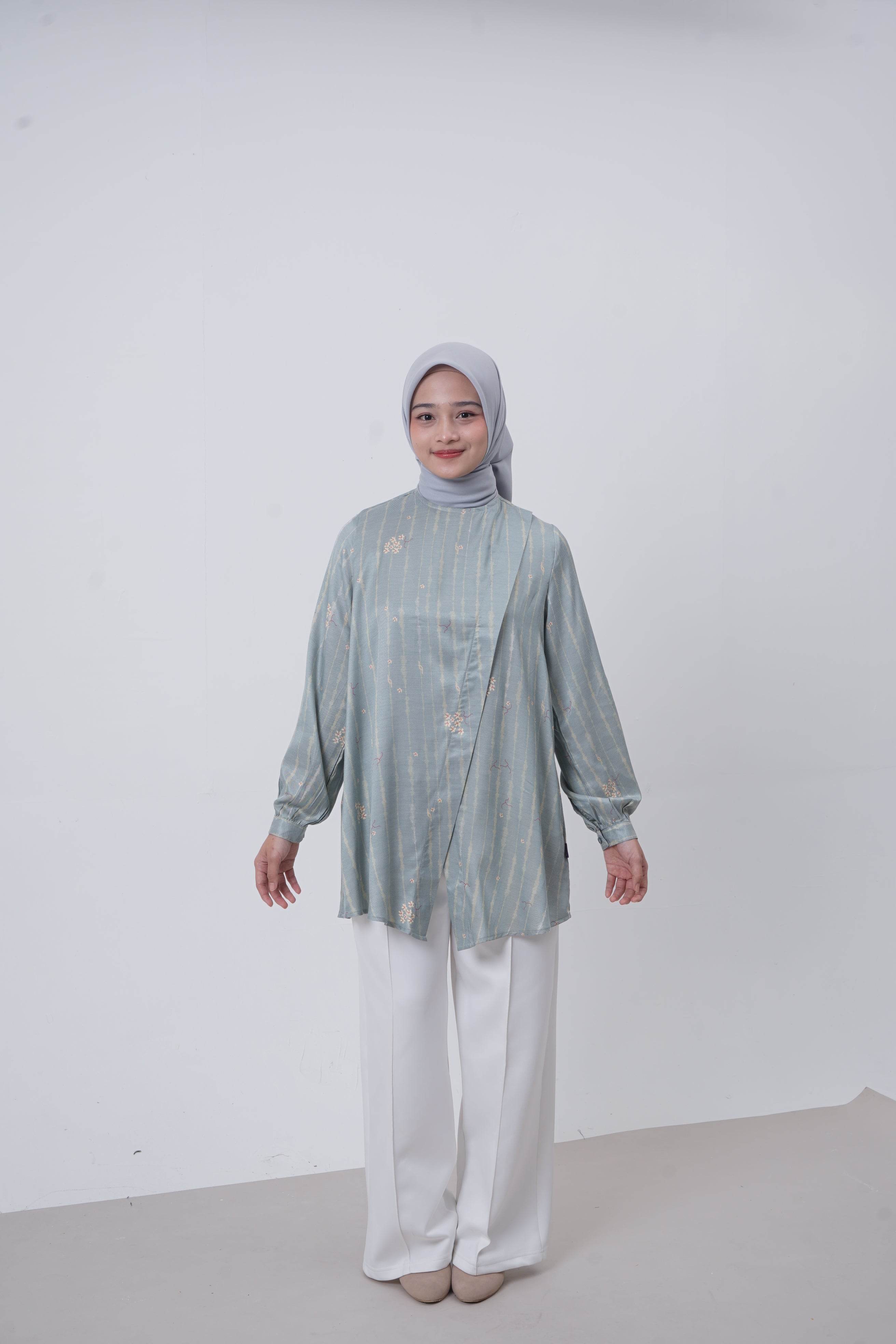 TUNIK ASIMETRIS SAFFRON SPLATTER