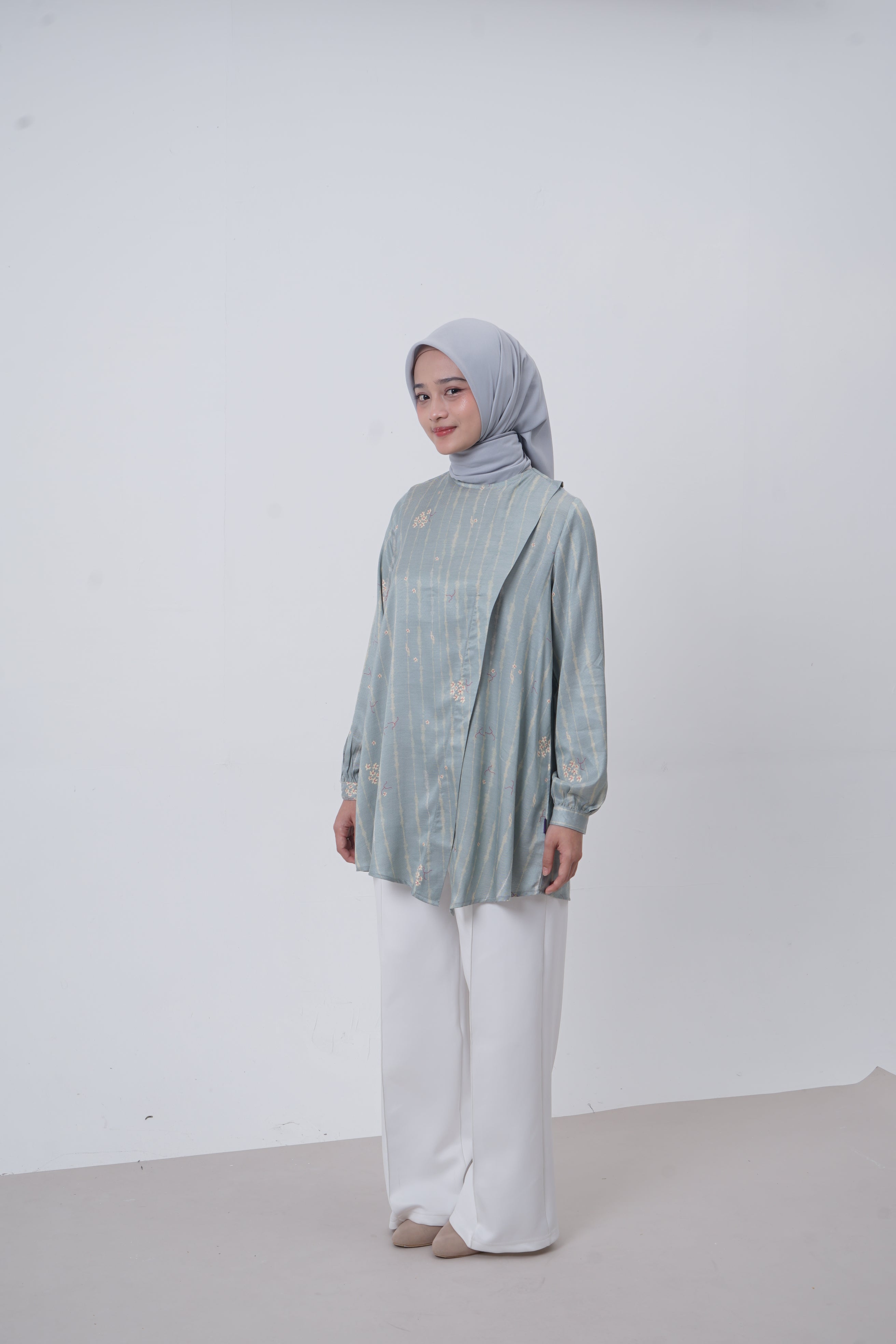 TUNIK ASIMETRIS SAFFRON SPLATTER