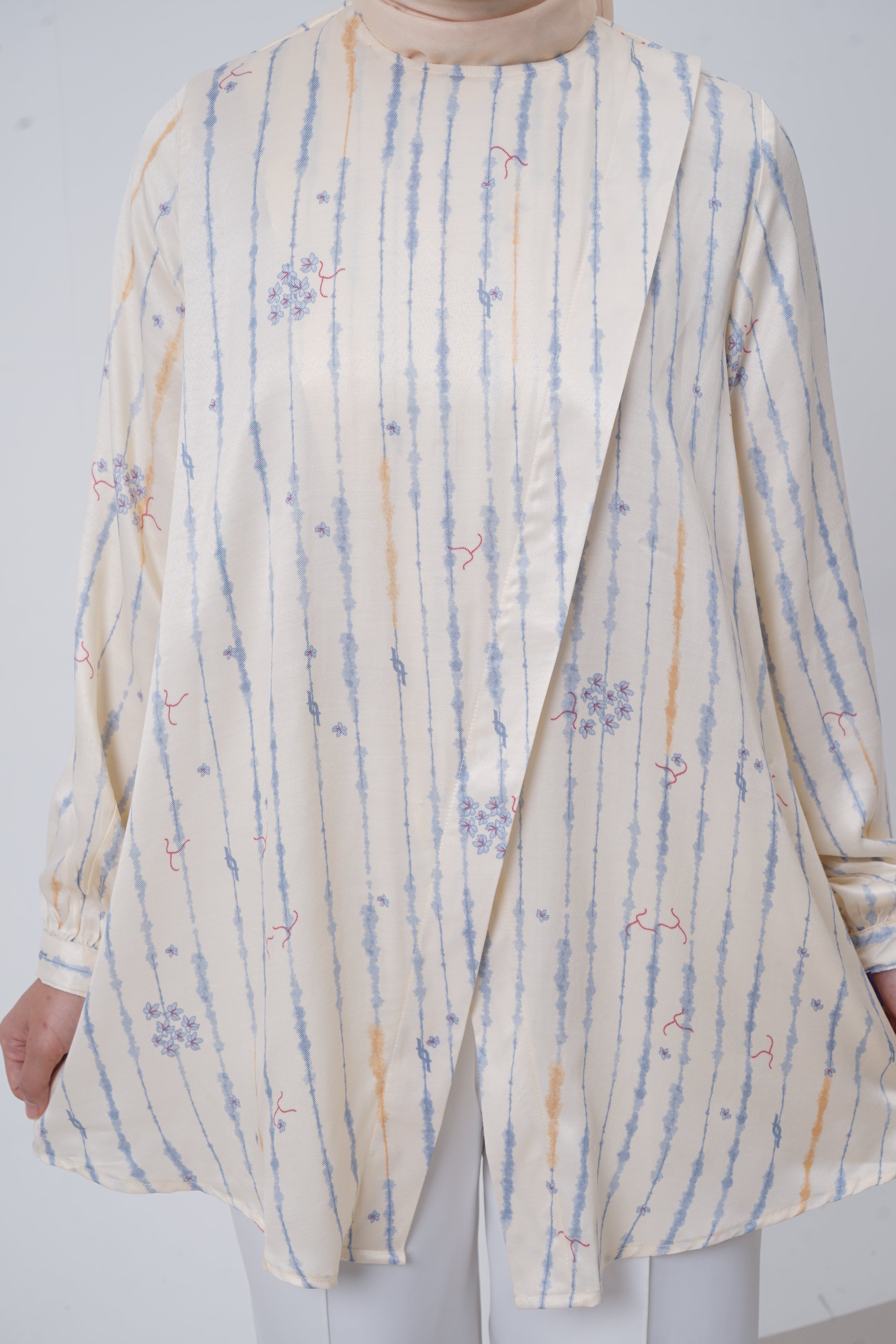 TUNIK ASIMETRIS SAFFRON SPLATTER