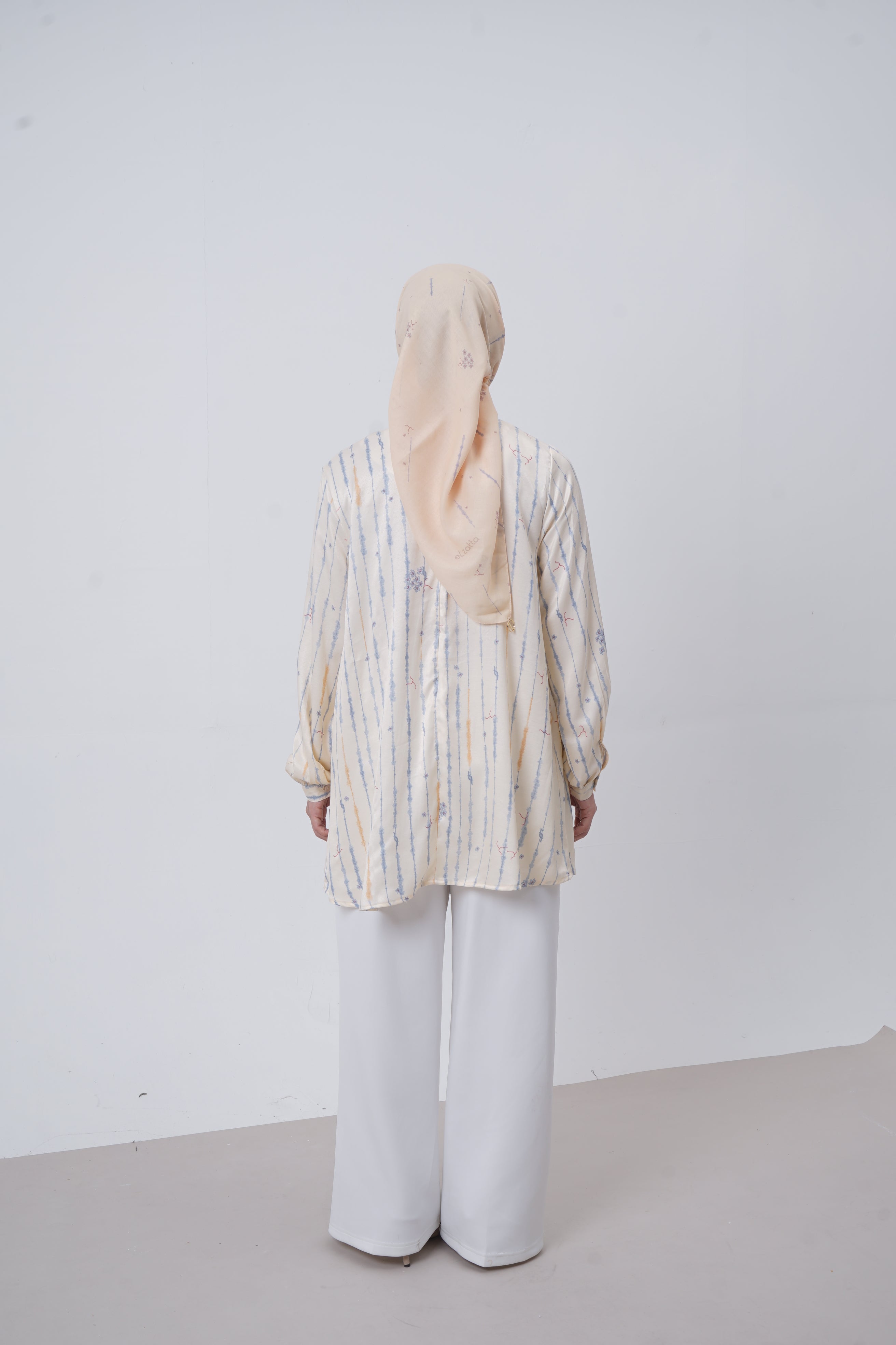 TUNIK ASIMETRIS SAFFRON SPLATTER