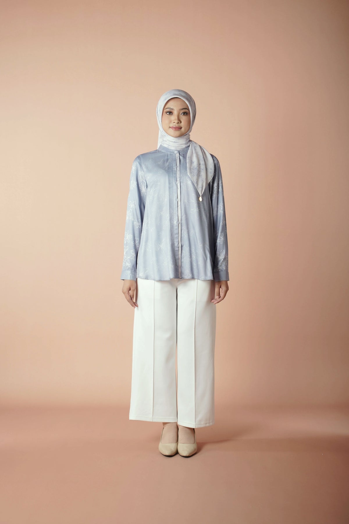 Elzatta Tunik List Alimah Dusty Blue