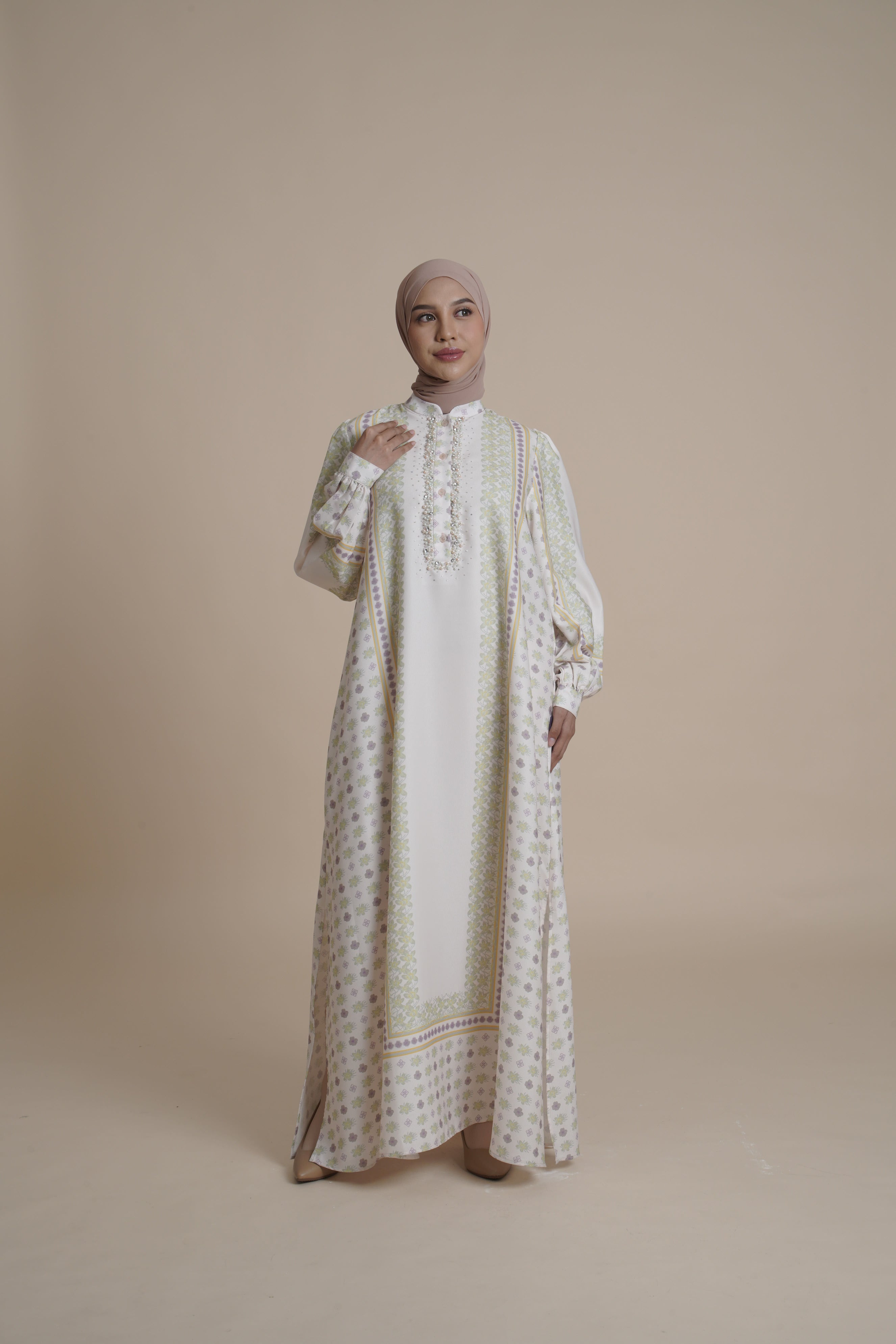 Gamis Beads Miryam - Silver Green
