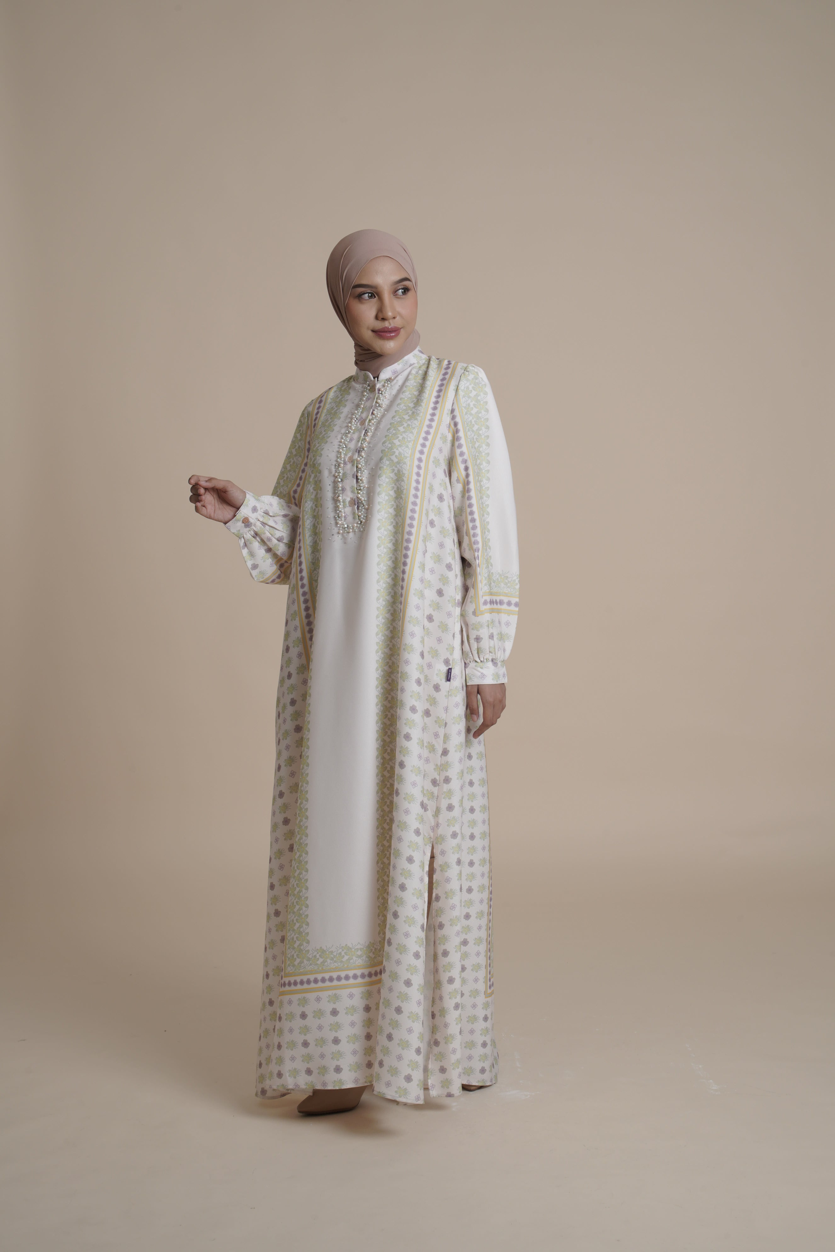 Gamis Beads Miryam - Silver Green