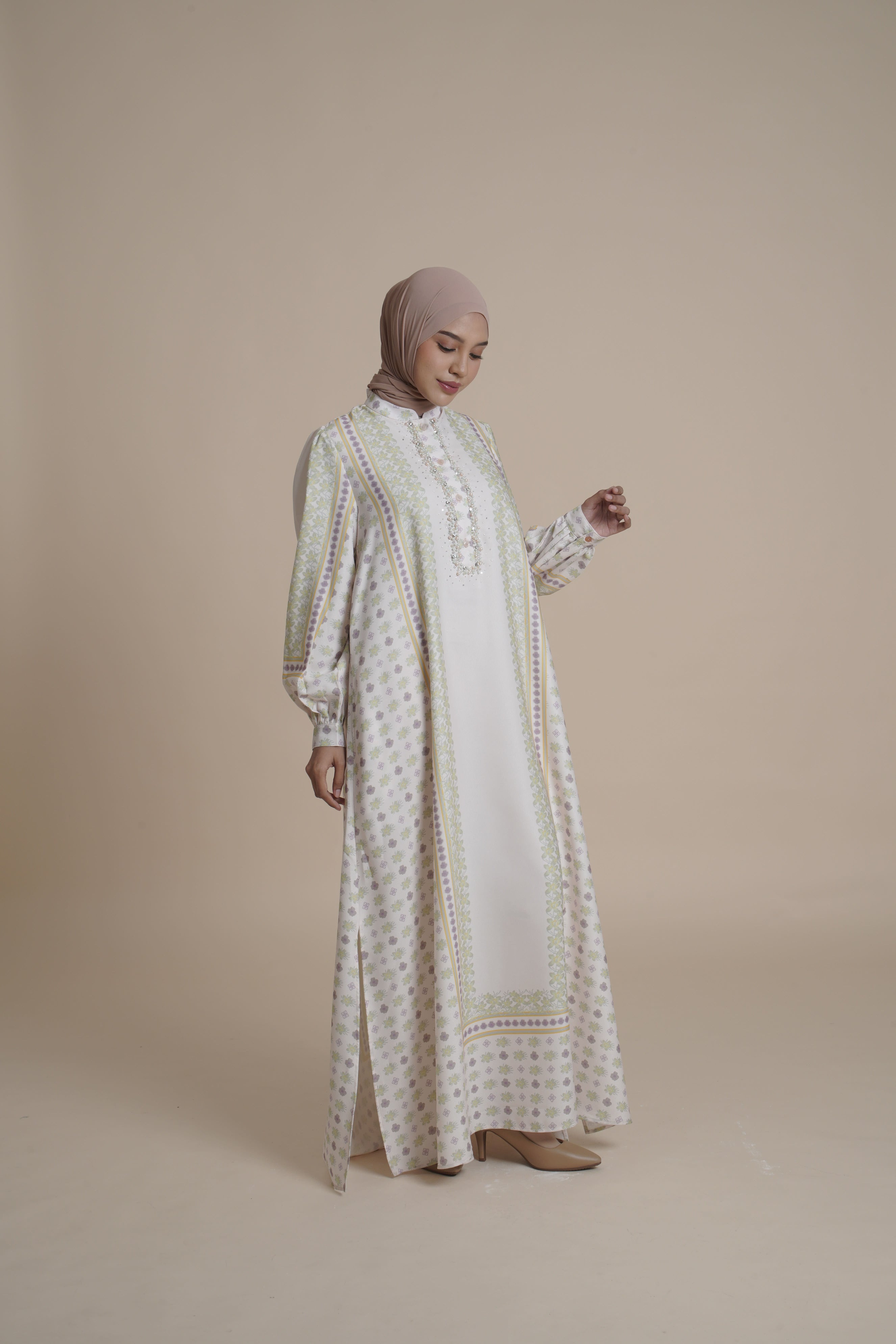 Gamis Beads Miryam - Silver Green