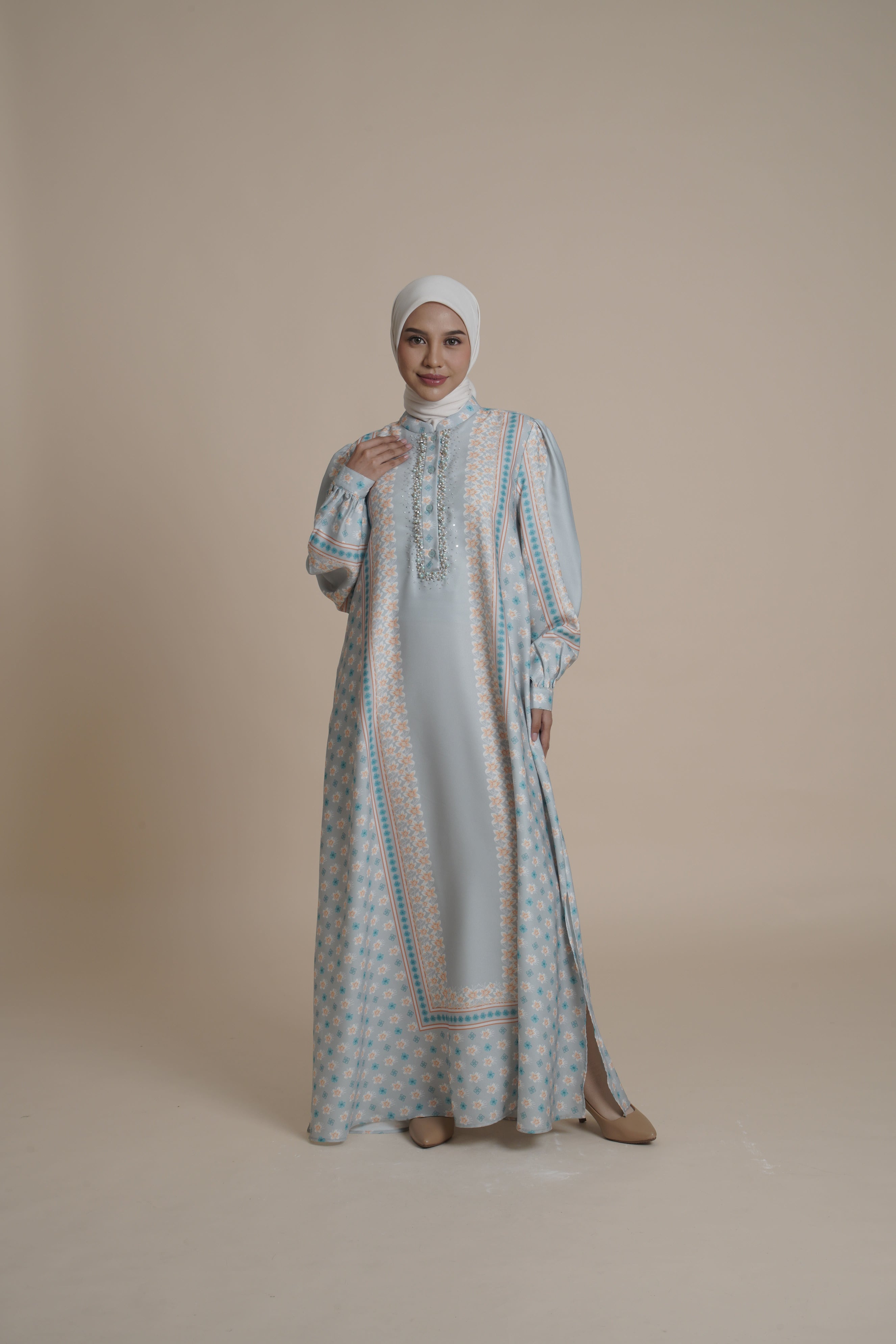 Gamis Beads Miryam - Silver Green