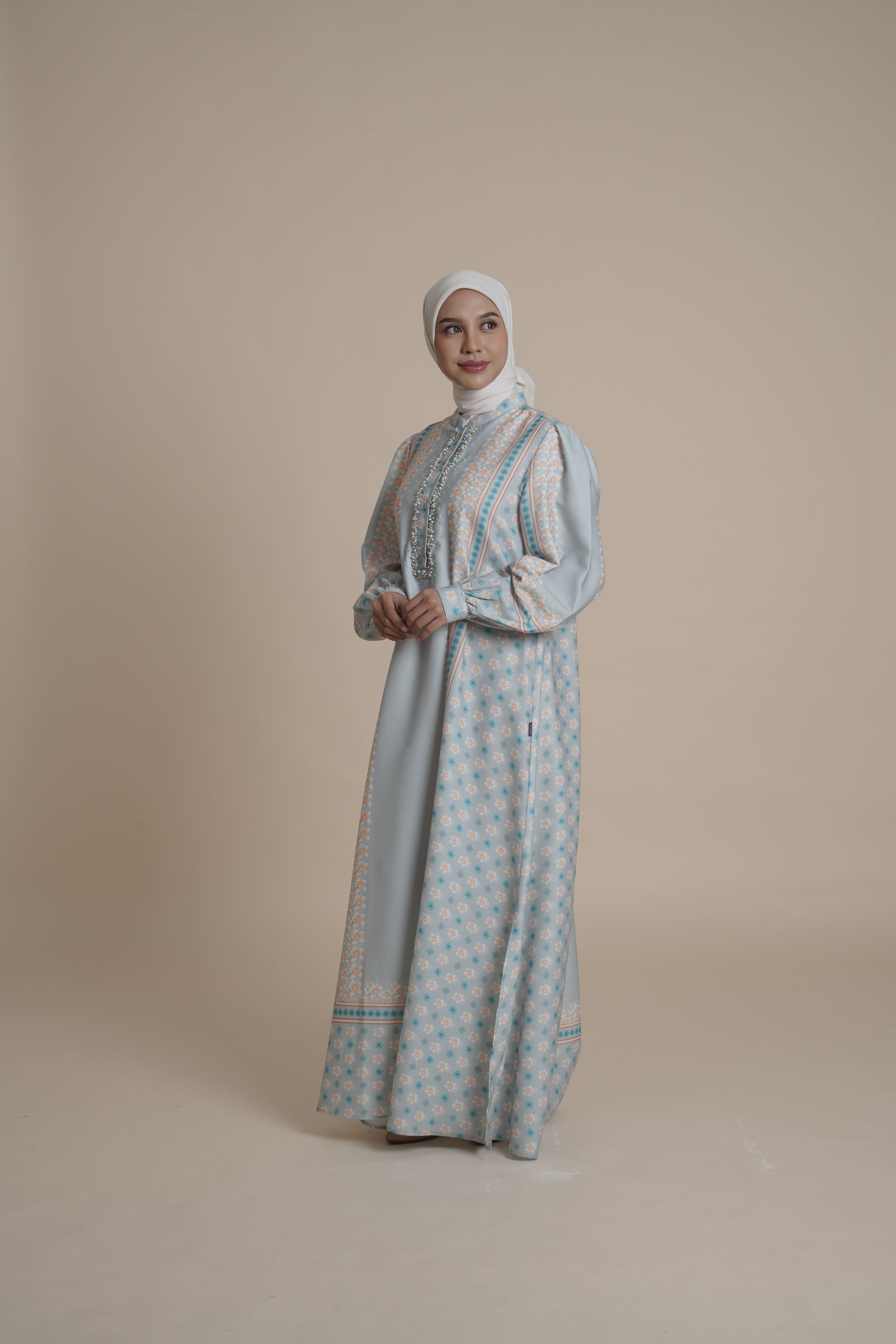 Gamis Beads Miryam - Silver Green