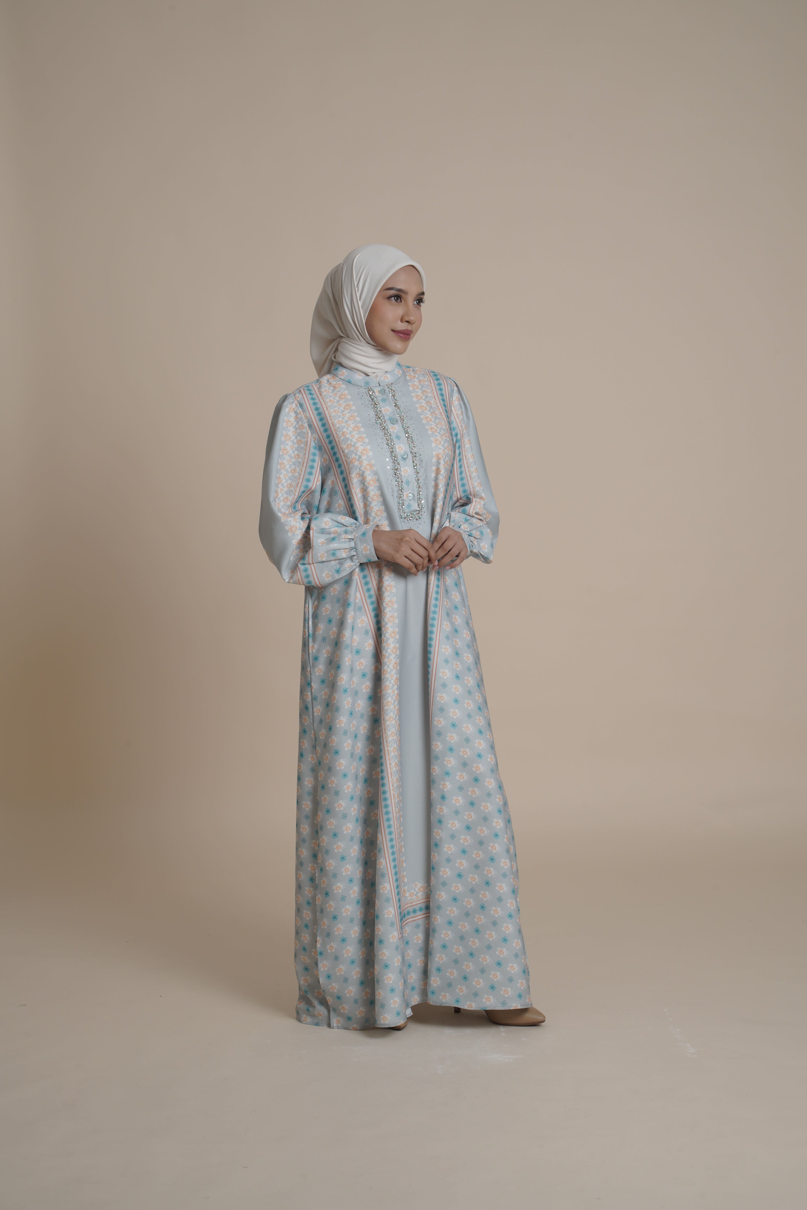 Gamis Beads Miryam - Silver Green