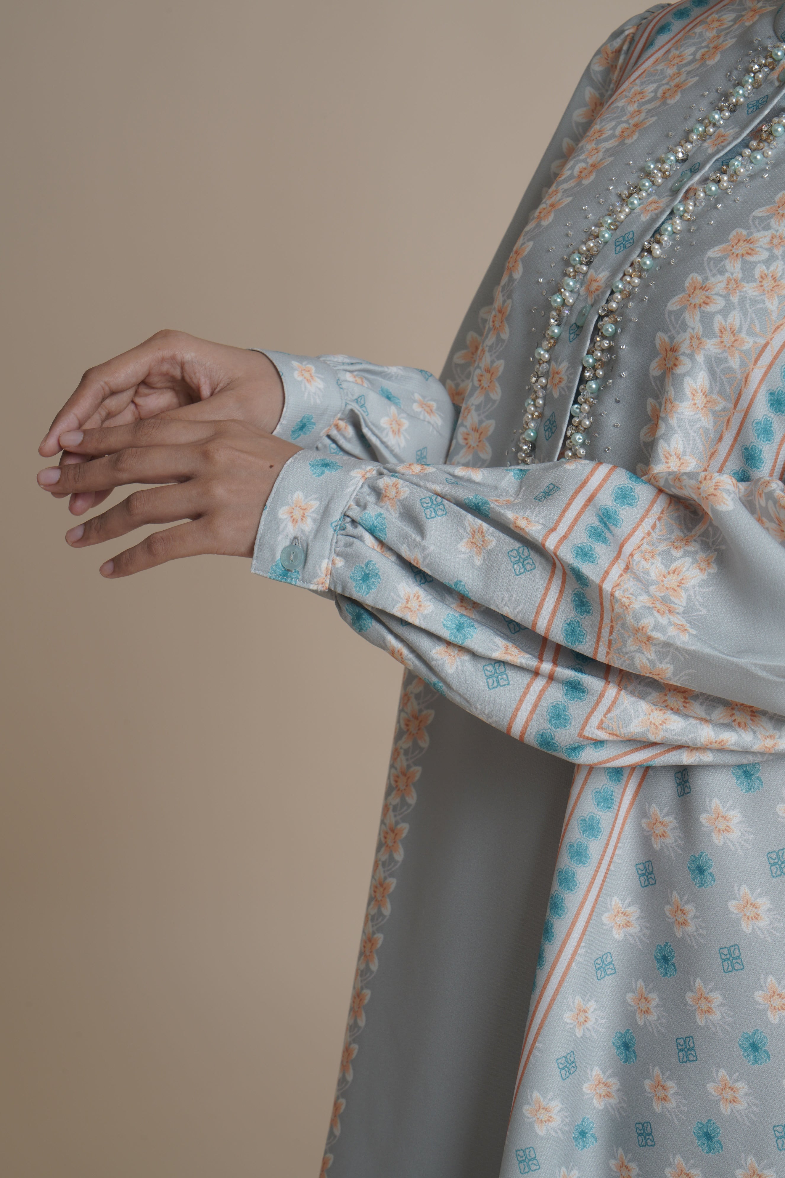 Gamis Beads Miryam - Silver Green