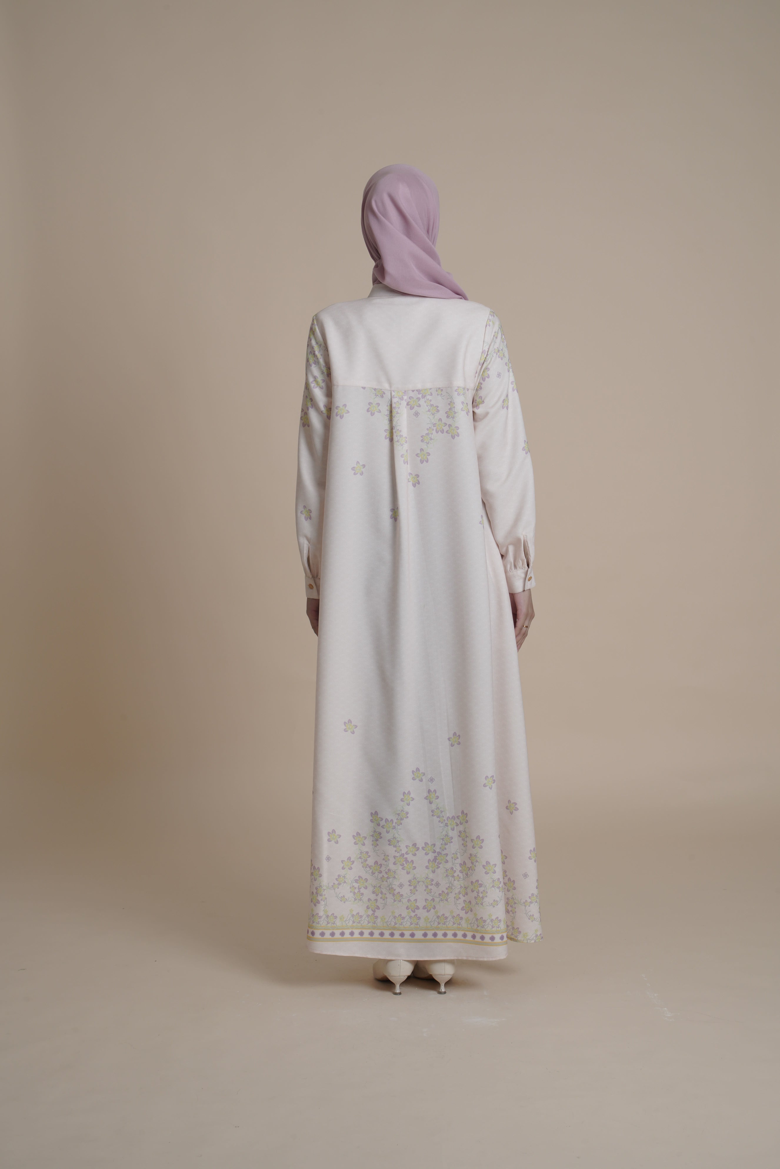 Gamis Lipit Miryam - Silver Green