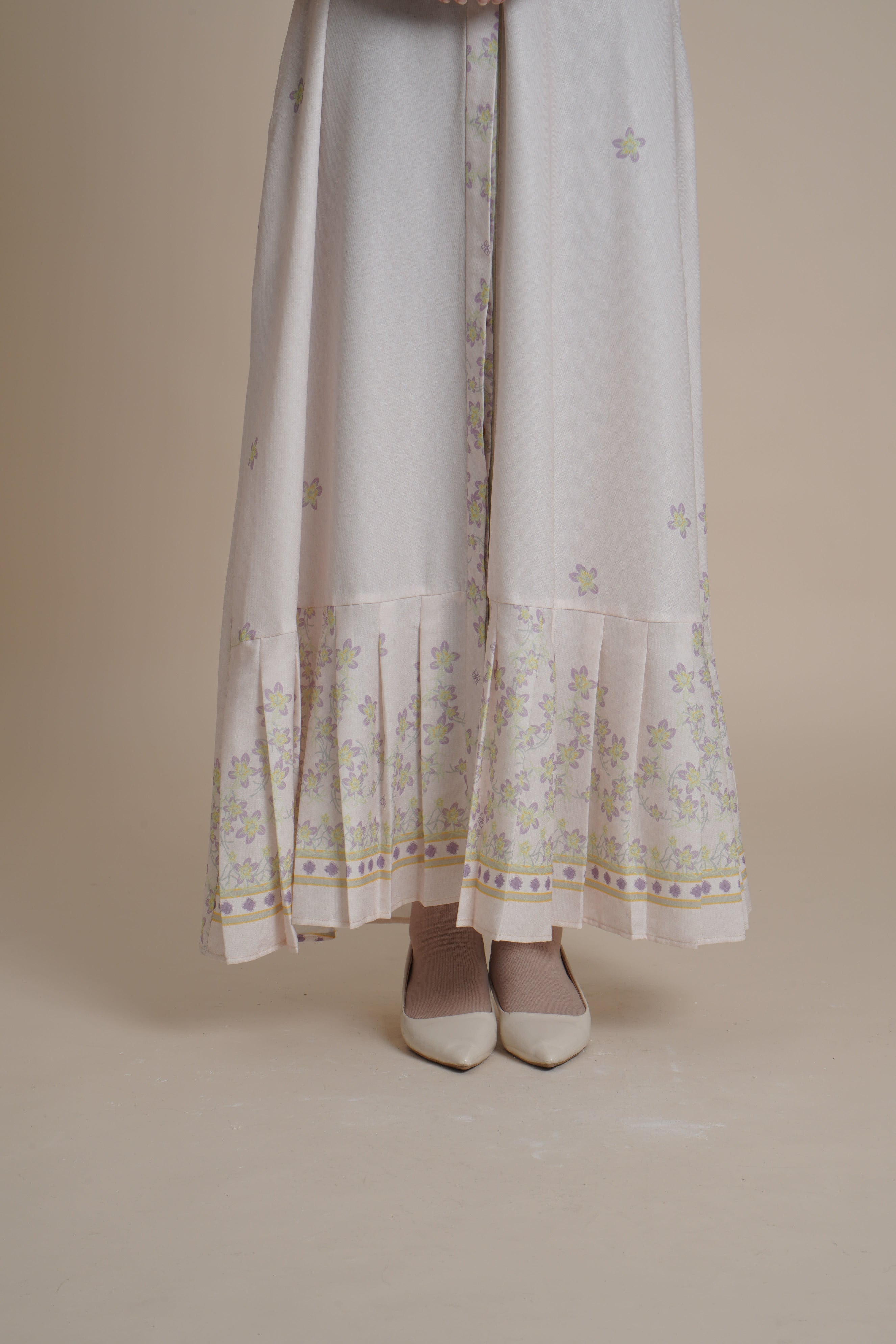 Gamis Lipit Miryam - Silver Green