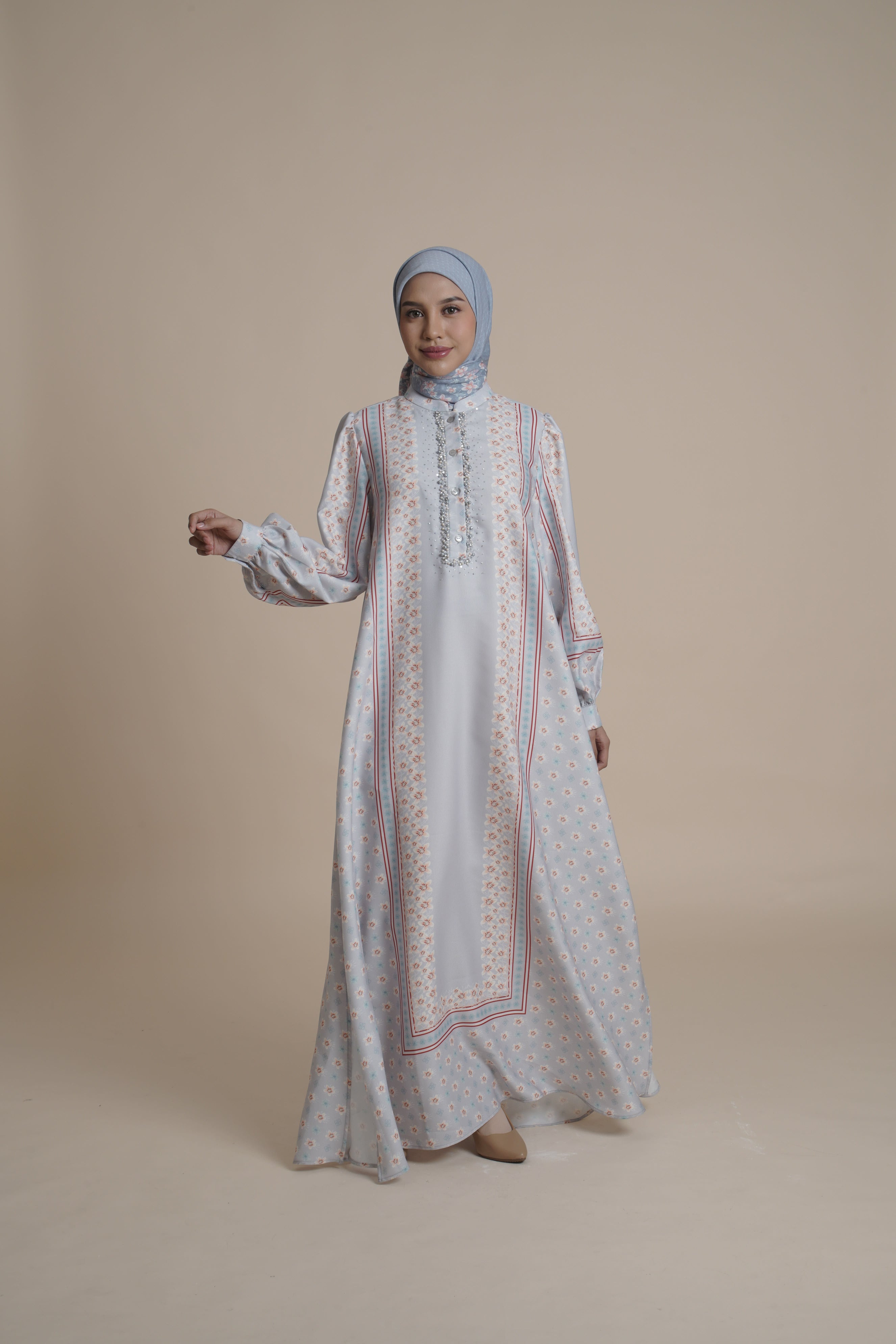 Gamis Beads Miryam - Silver Green
