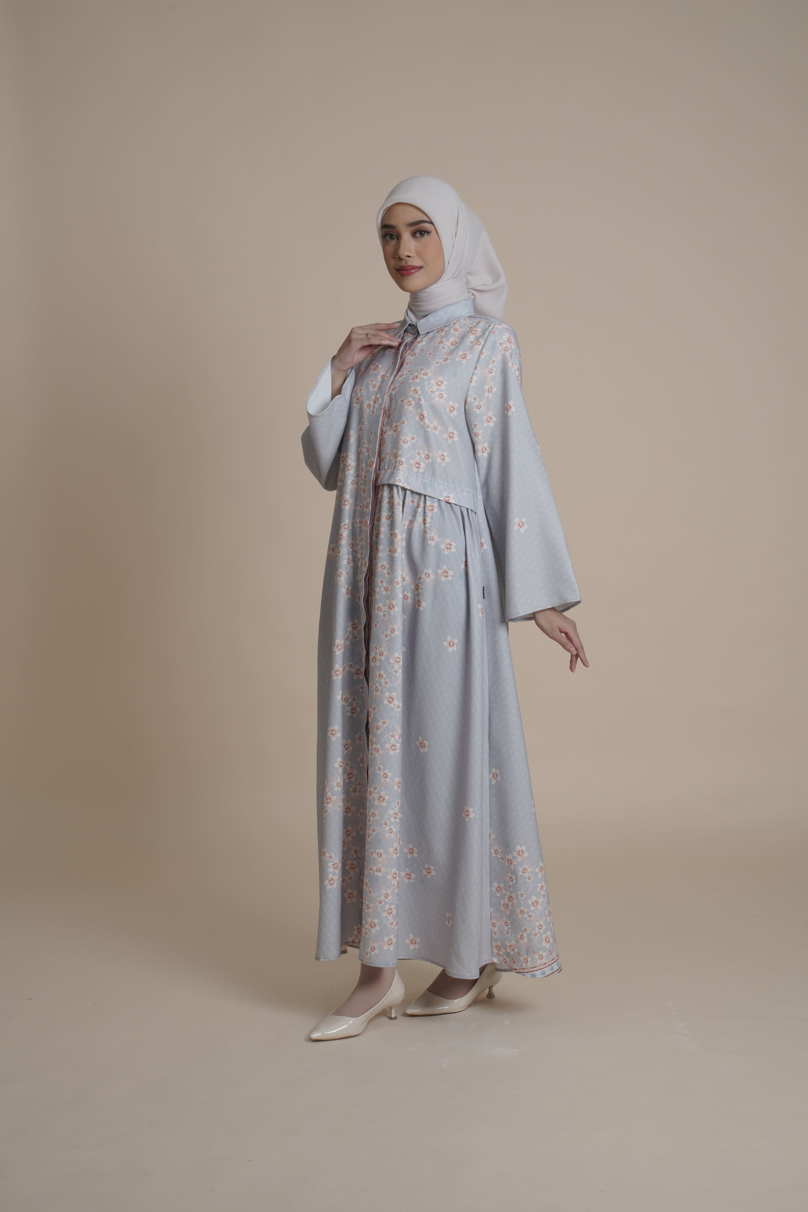Gamis Kerut Miryam - Cream