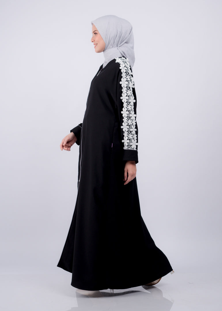 Abaya Mecca Zipper Renda