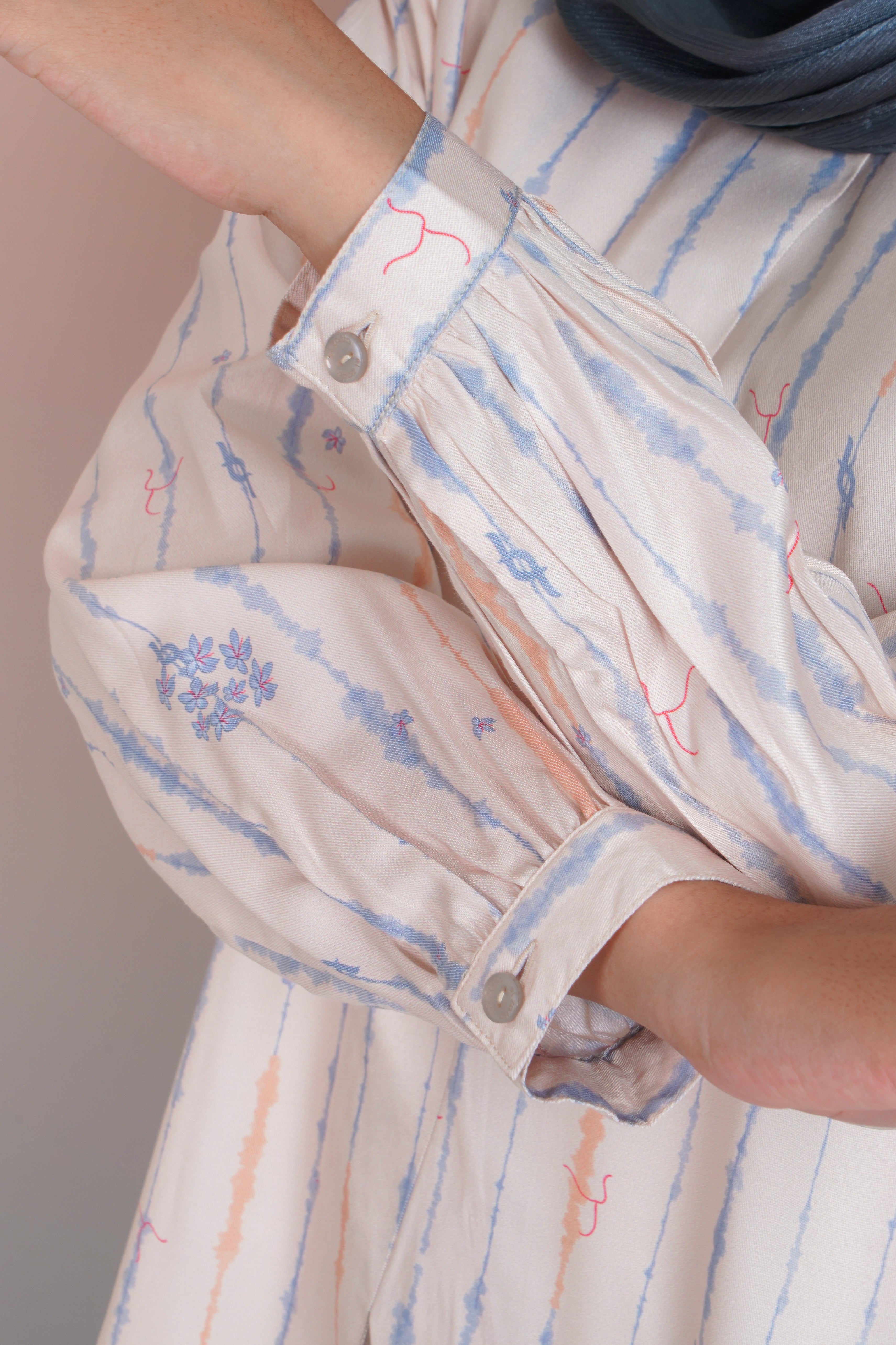 TUNIK ASIMETRIS SAFFRON SPLATTER