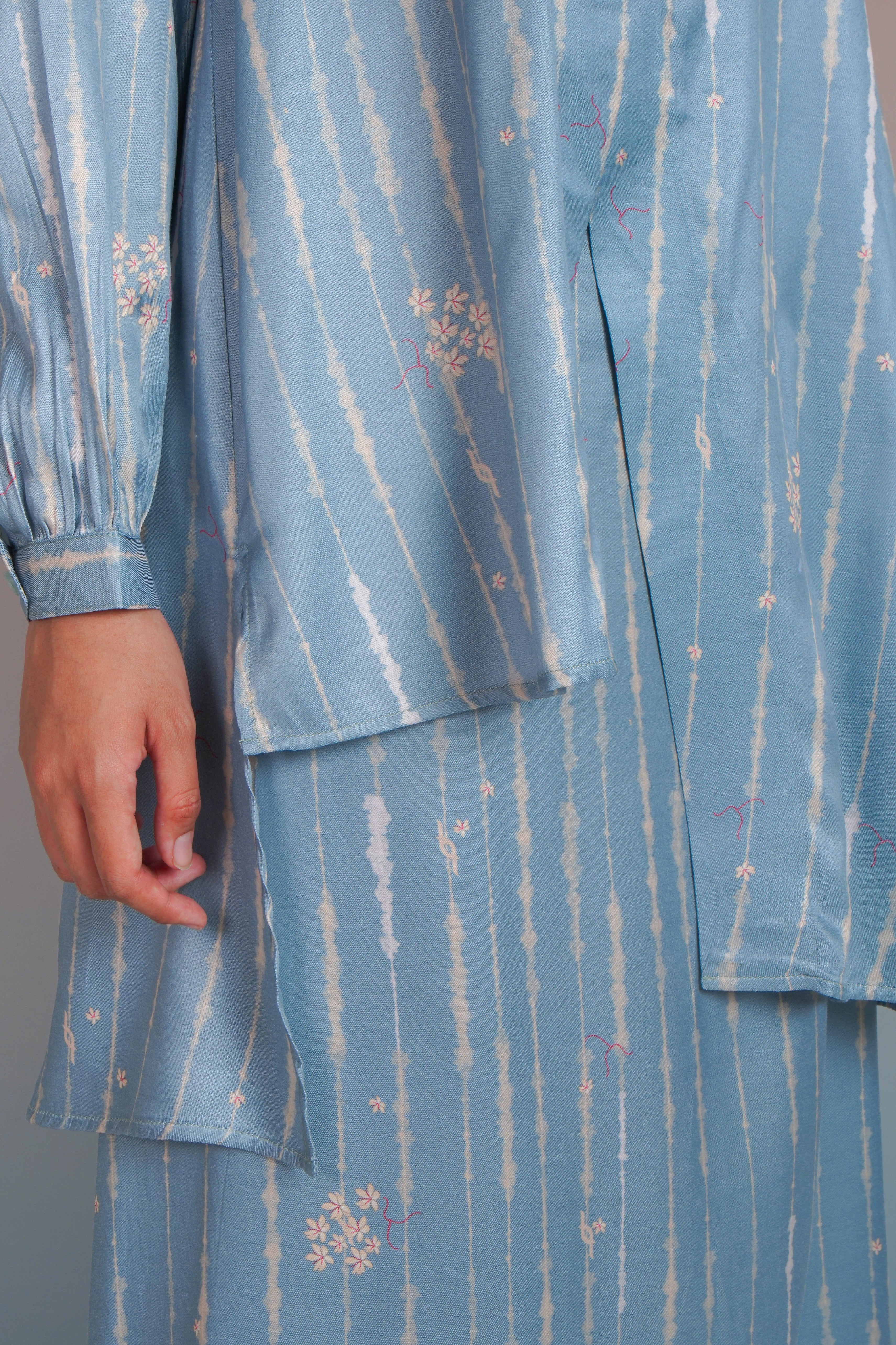 TUNIK ASIMETRIS SAFFRON SPLATTER