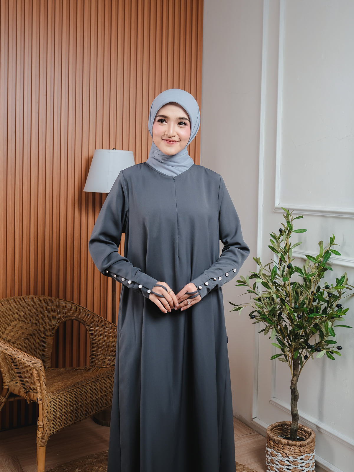 Elzatta Gamis Lengan Kancing A
