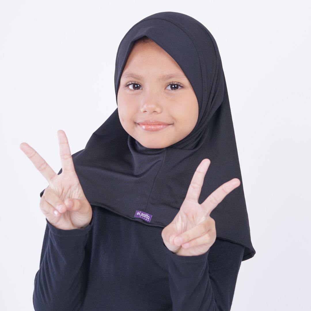 Elzatta Jilbab Anak Zaria M Kids Prita - Hitam