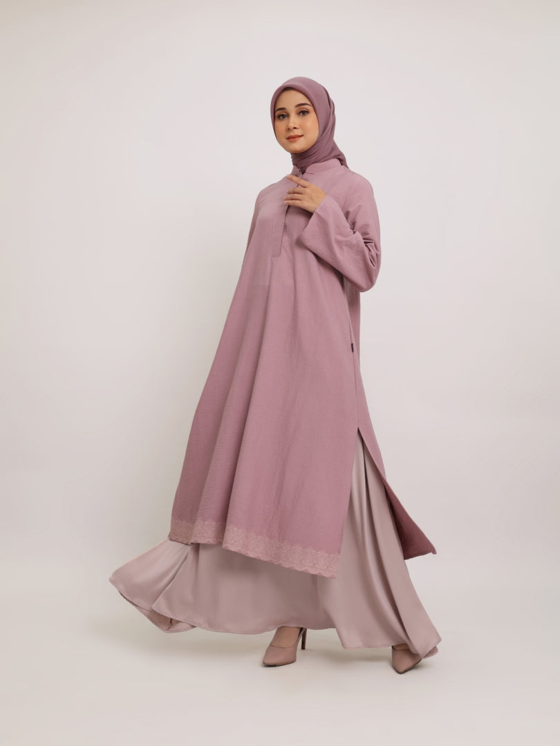 Elzatta Midi Dress Bordir Airflow - Purple