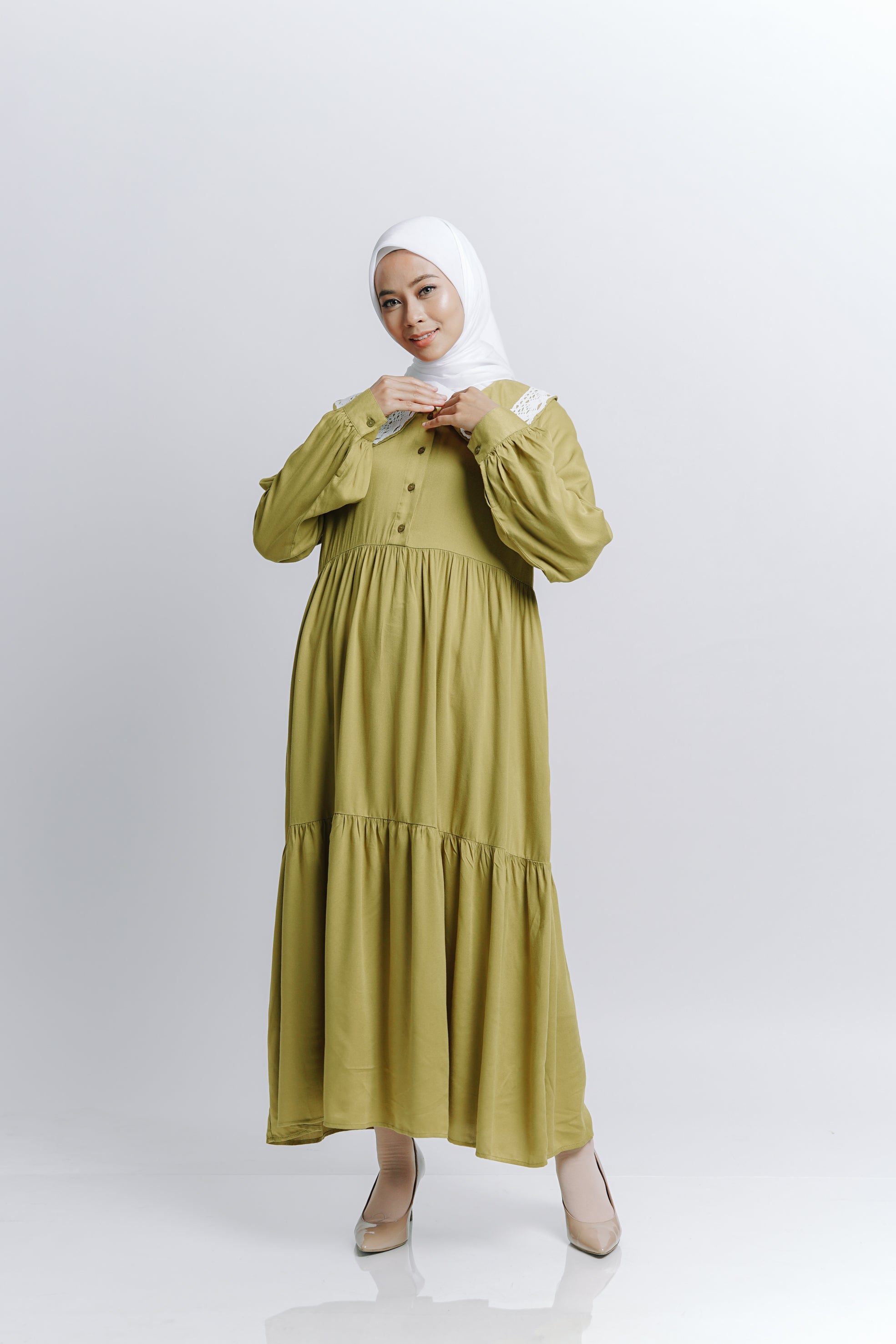 Elzatta Mini Dress Alwanira - Lime Green