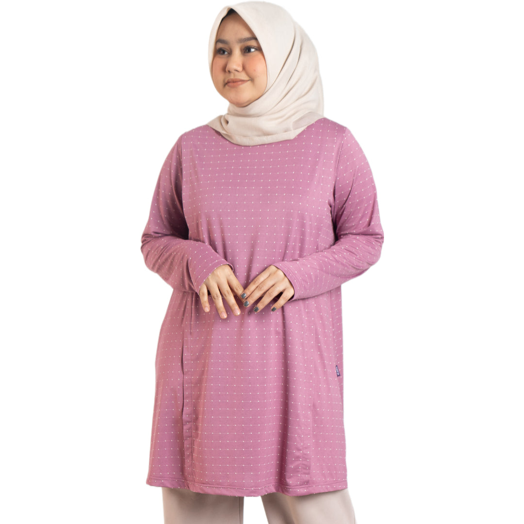 Elzatta Nursing Tunic Polka - Dusty Purple