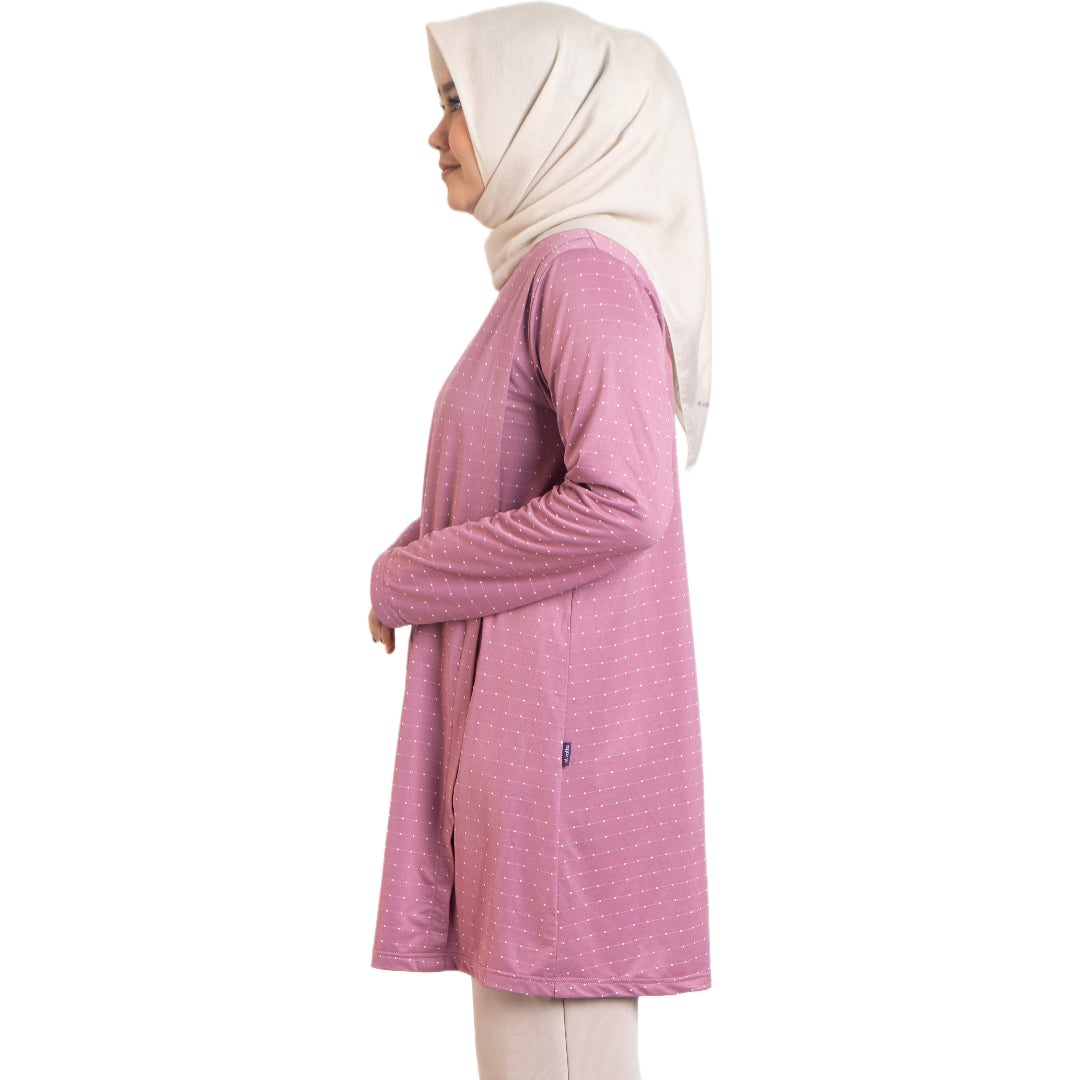 Elzatta Nursing Tunic Polka - Dusty Purple