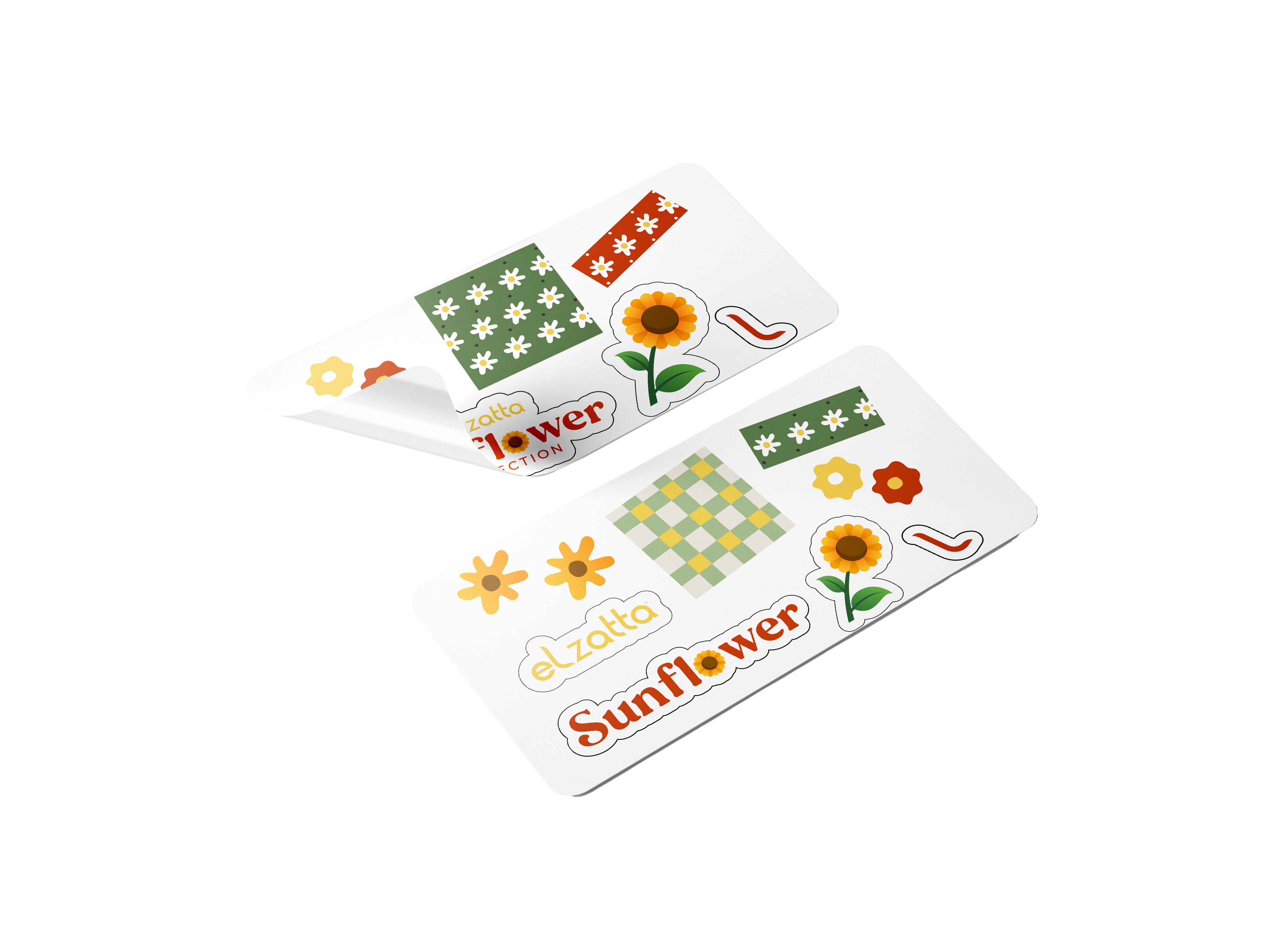 Elzatta Sunflower Sticker - Hijau